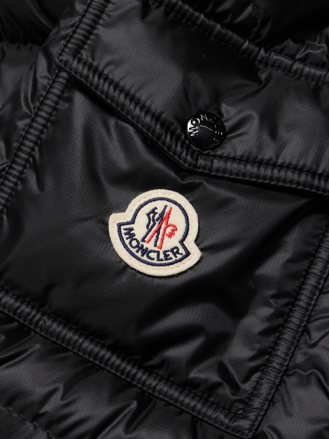 Moncler Couyere Logo-appliquéd Quilted Micro-ripstop Hooded Down Jacket In Black