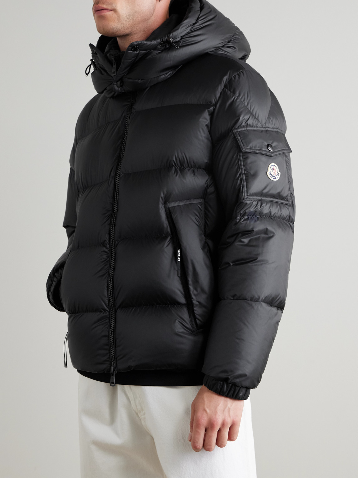 Moncler Couyere Logo-appliquéd Quilted Micro-ripstop Hooded Down Jacket In Black