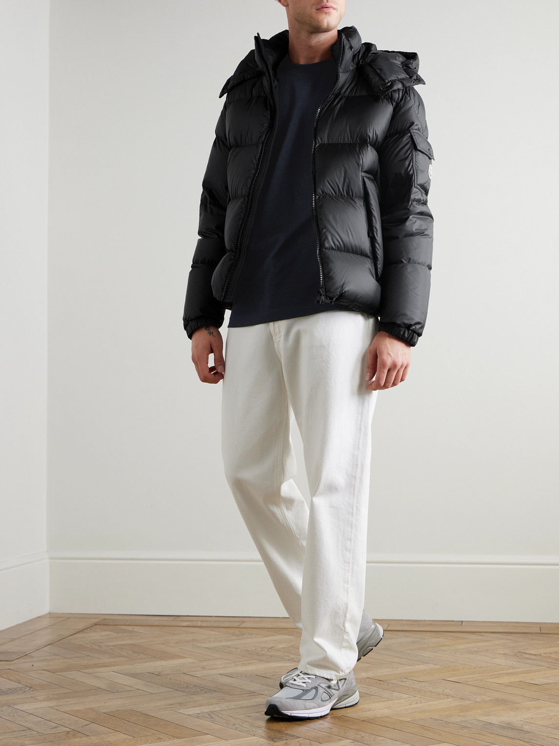 Moncler Couyere Logo-appliquéd Quilted Micro-ripstop Hooded Down Jacket In Black