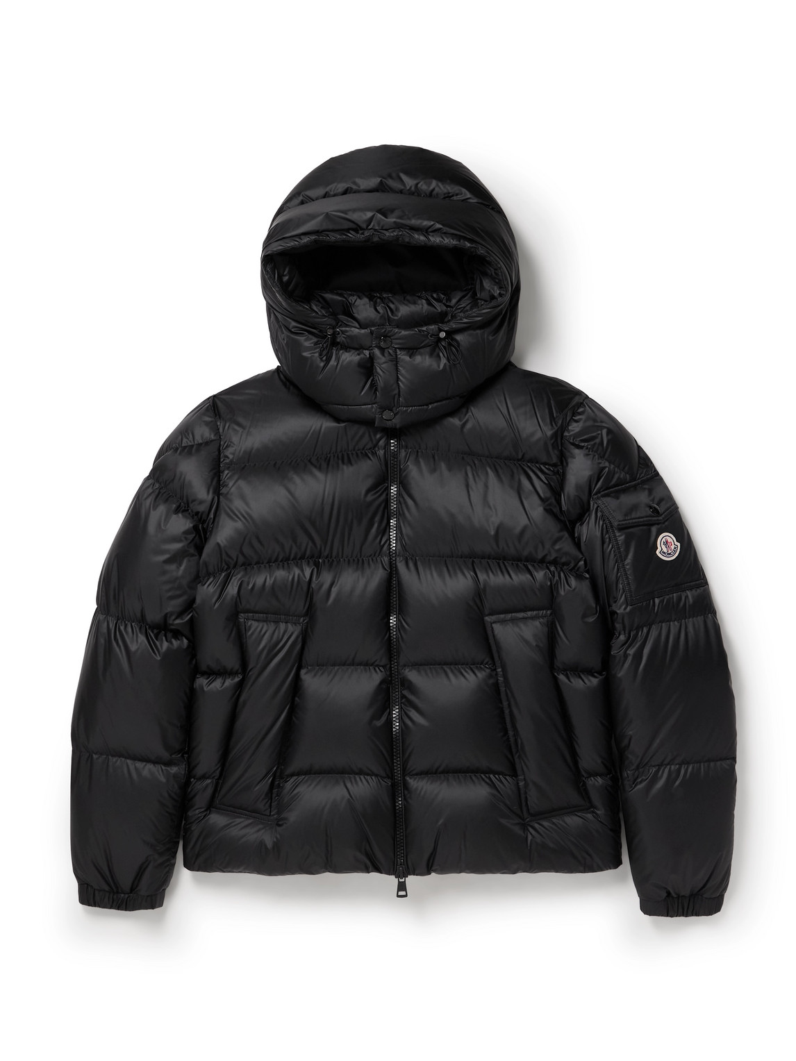 Moncler Couyere Logo-appliquéd Quilted Micro-ripstop Hooded Down Jacket In Black