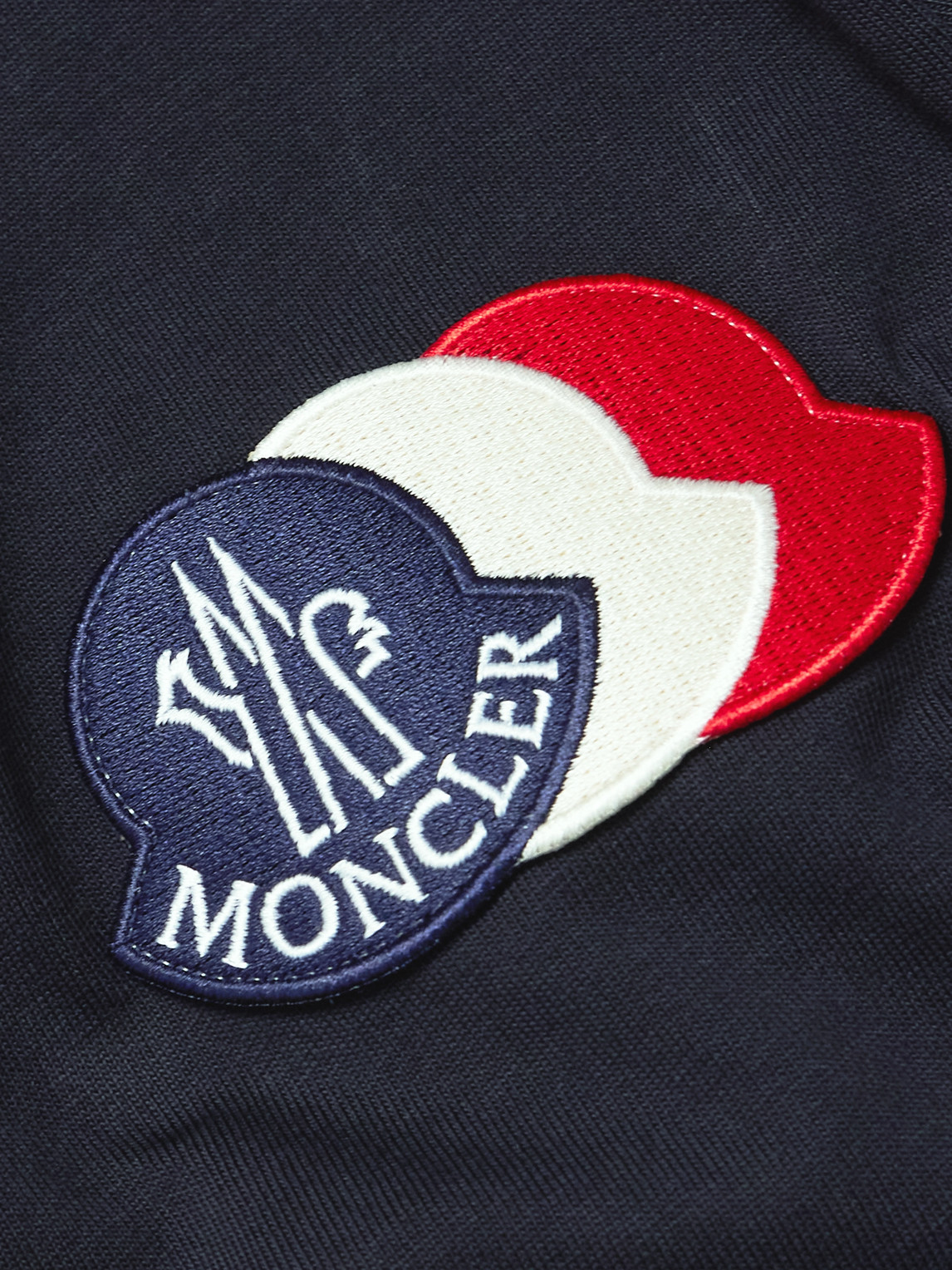 Moncler Signature Tricolor Patch T-shirt In Blue