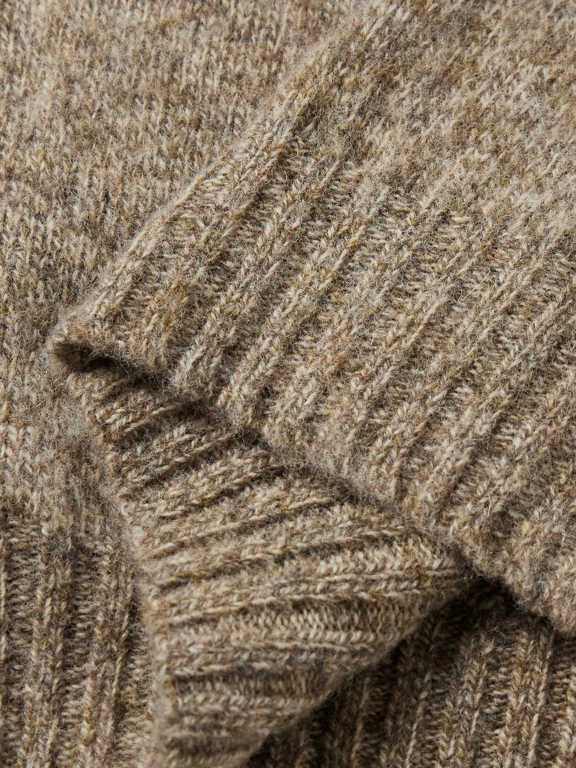 Drake's Brushed Shetland Wool Sweater In Gray
