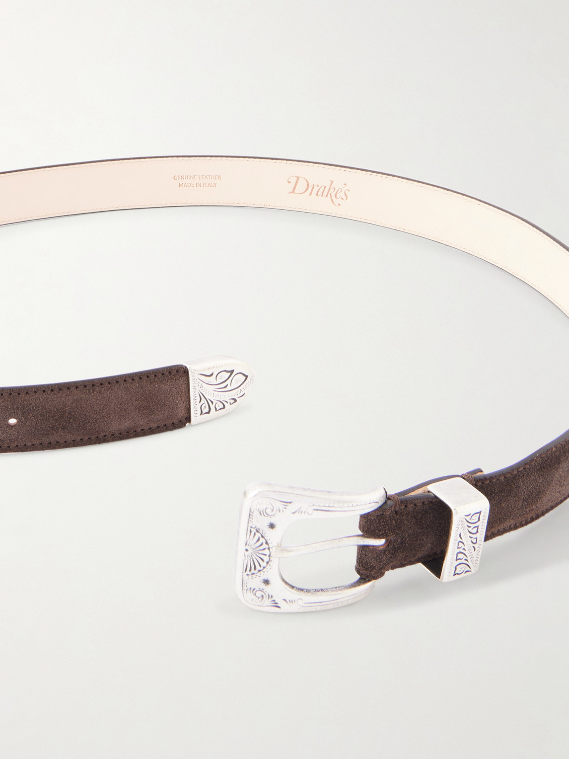  Drake's - 2.5cm Suede Belt - Men - Brown - S 