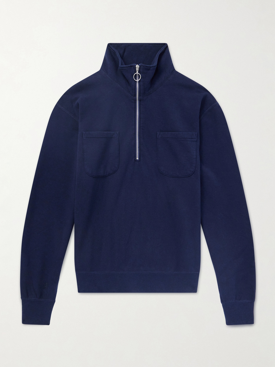Drake's Cotton and Wool-Blend Half-Zip weater - Men