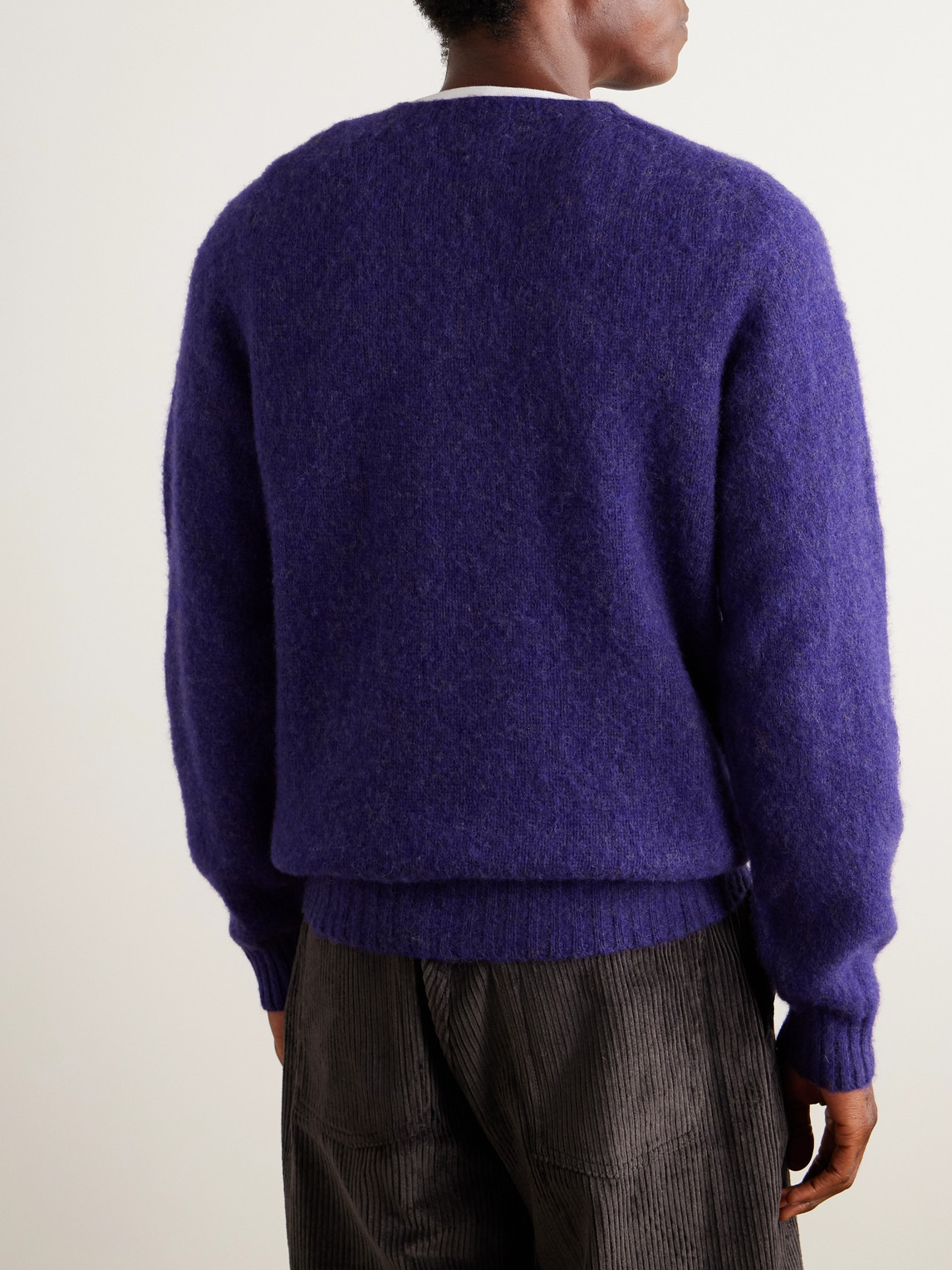 Drake's Brushed-wool Sweater In Purple