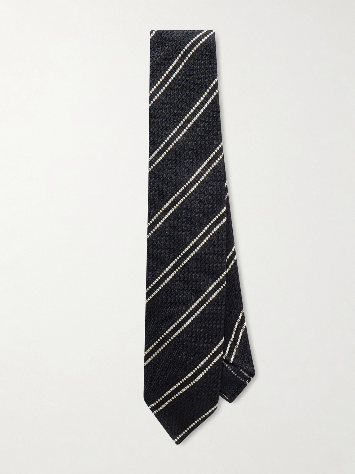 Drake's 8cm Striped Textured-Silk Tie - Men