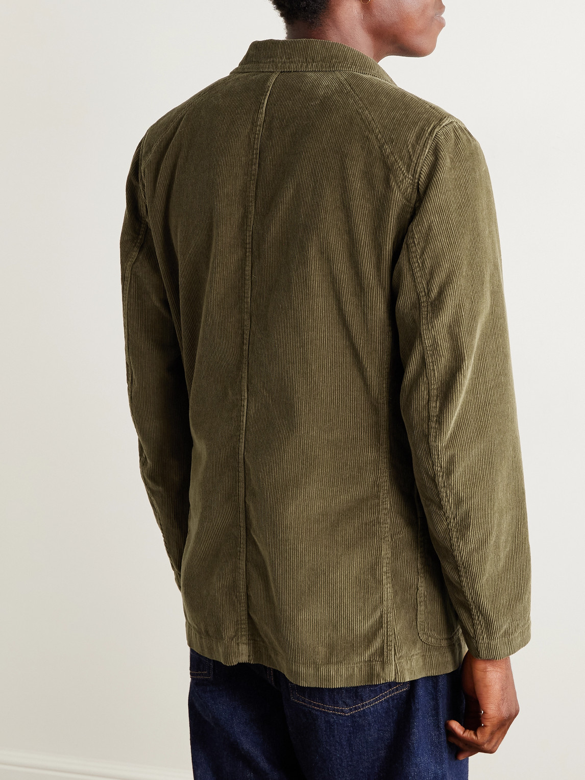 Drake's Field Games Cotton-corduroy Blazer In Green