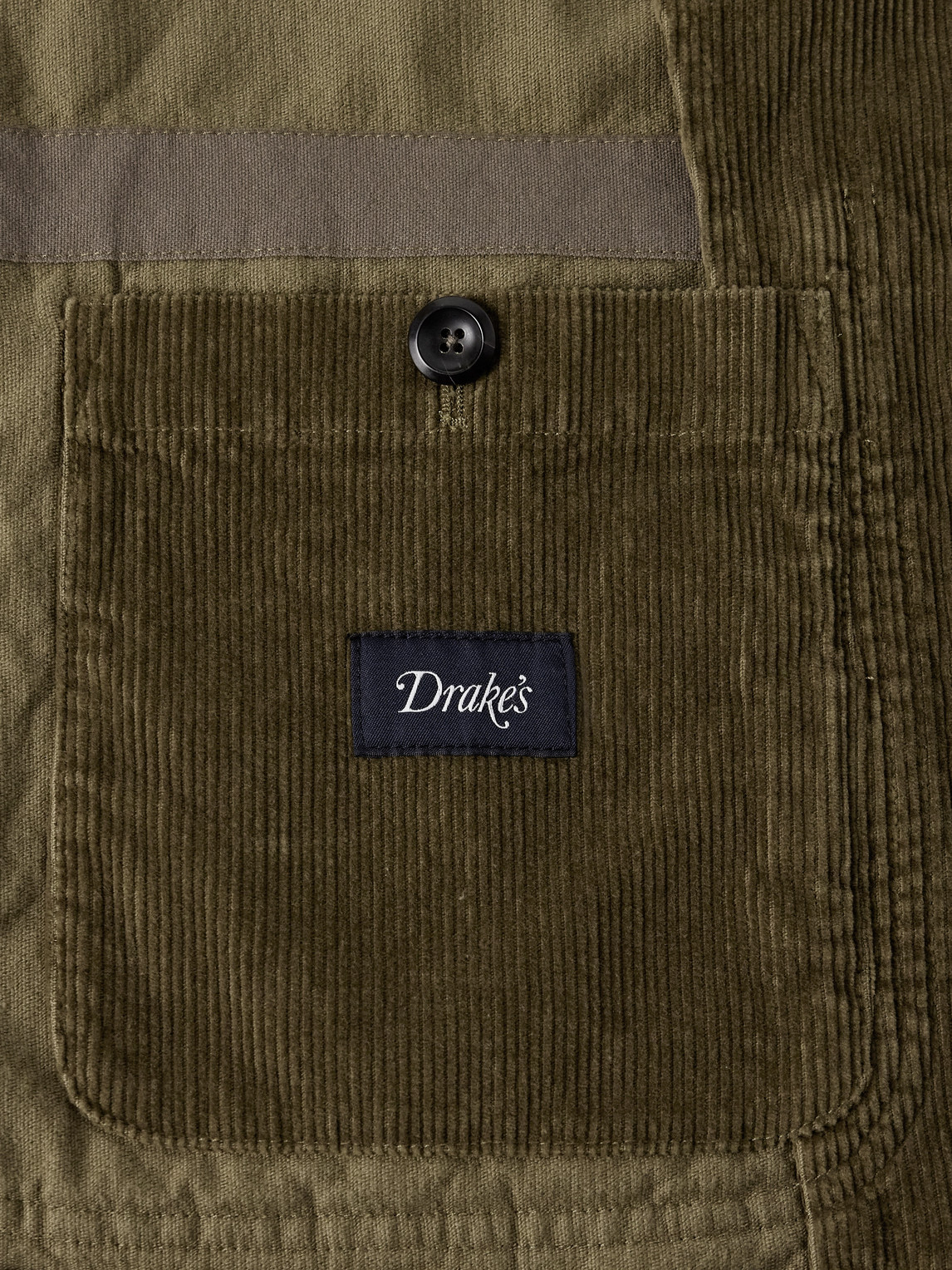 Drake's Field Games Cotton-corduroy Blazer In Green