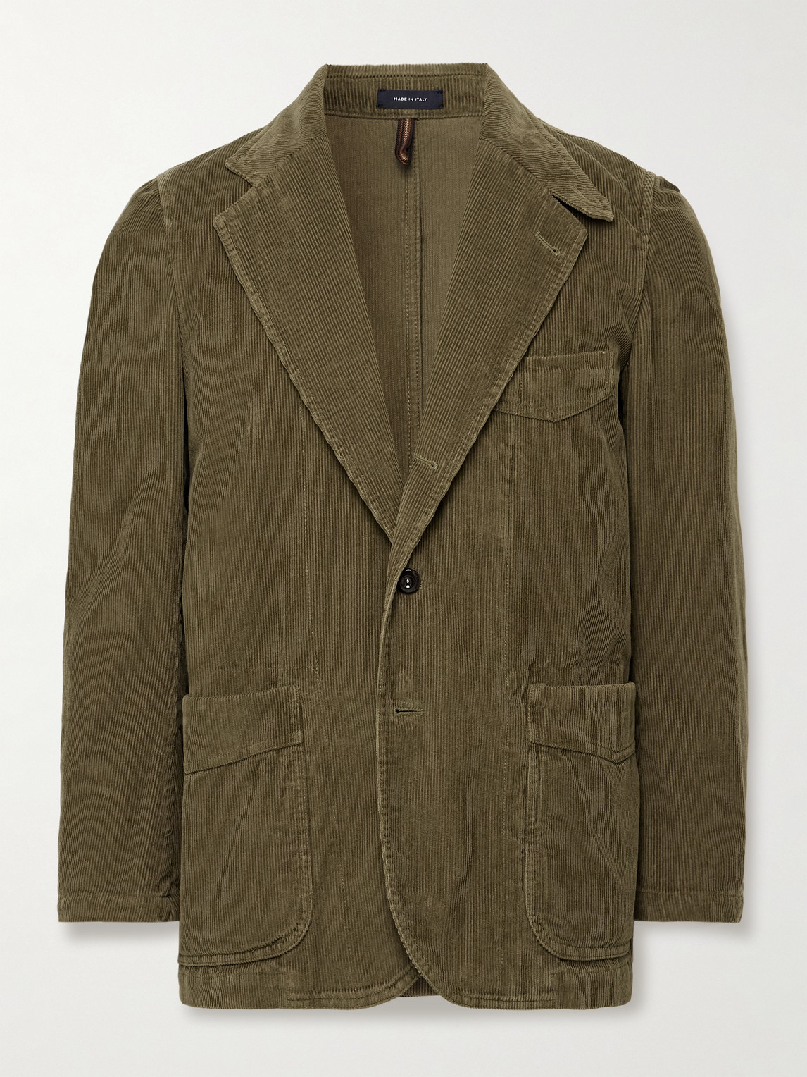 Drake's Field Games Cotton-corduroy Blazer In Green
