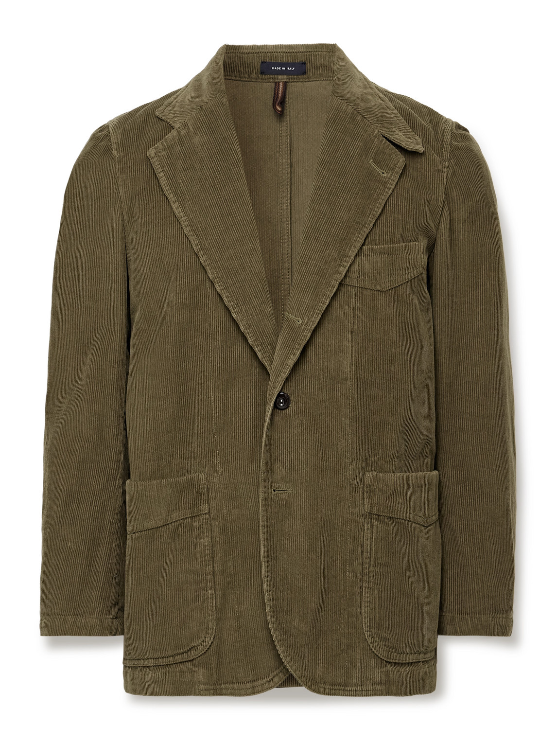 Drake's Field Games Cotton-corduroy Blazer In Green