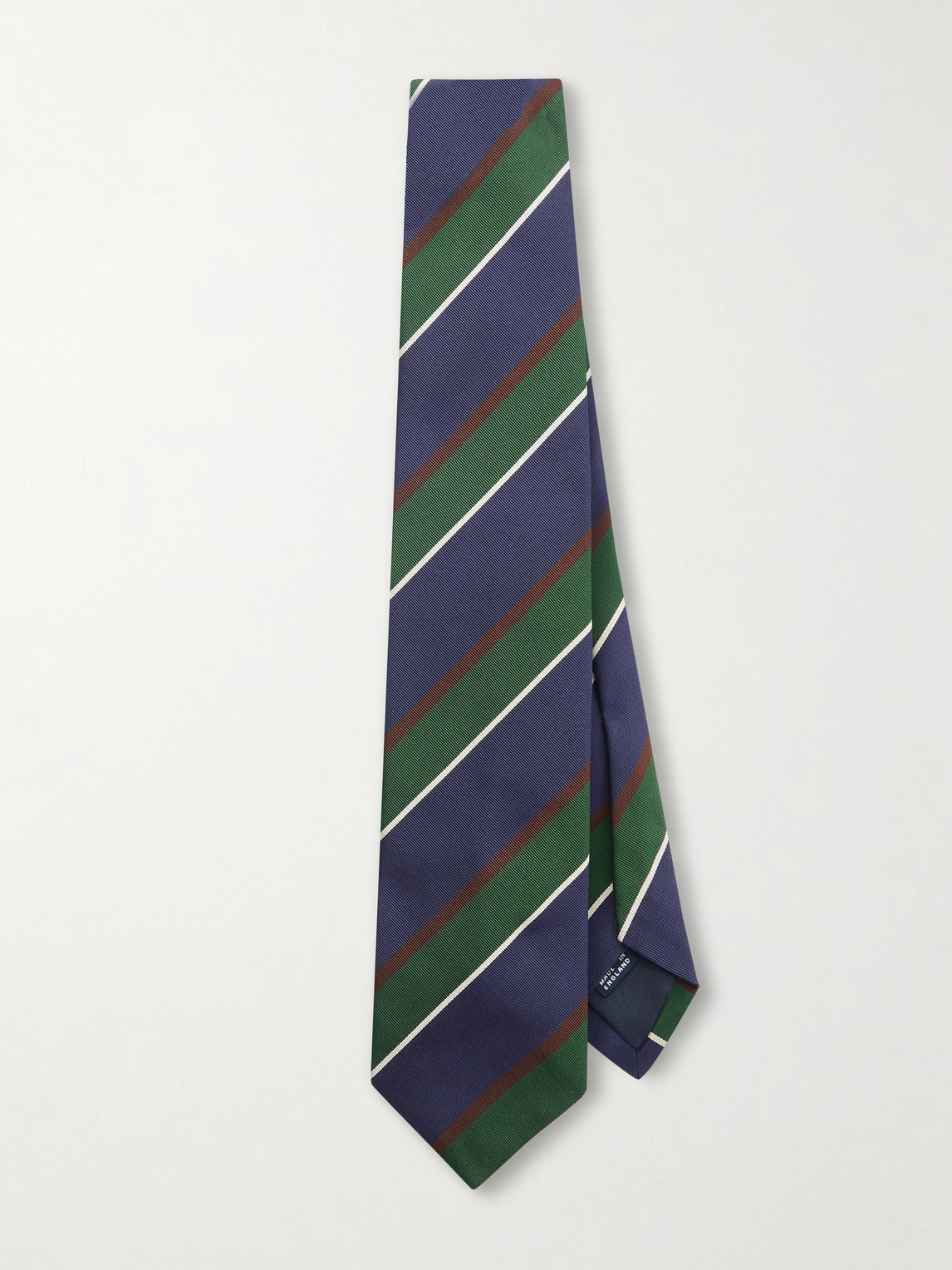 Drake's Striped Silk And Cotton-blend Twill Tie In Blue