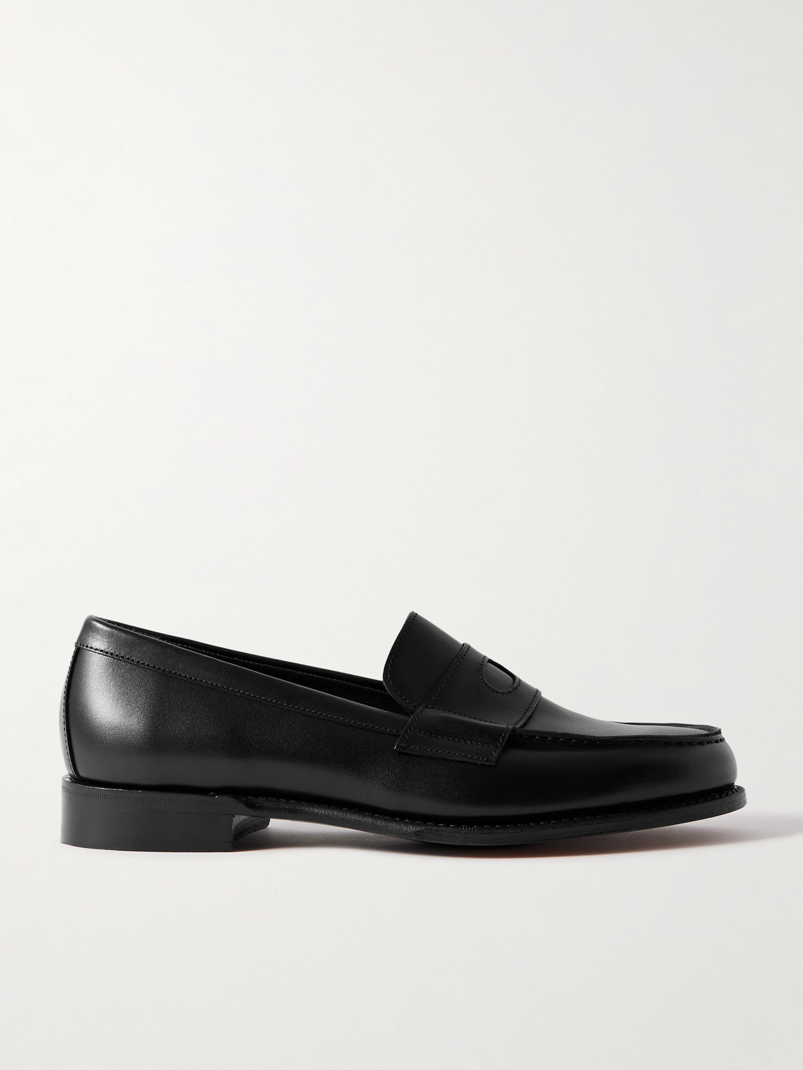 Drake's Charles Leather Penny Loafers In Black