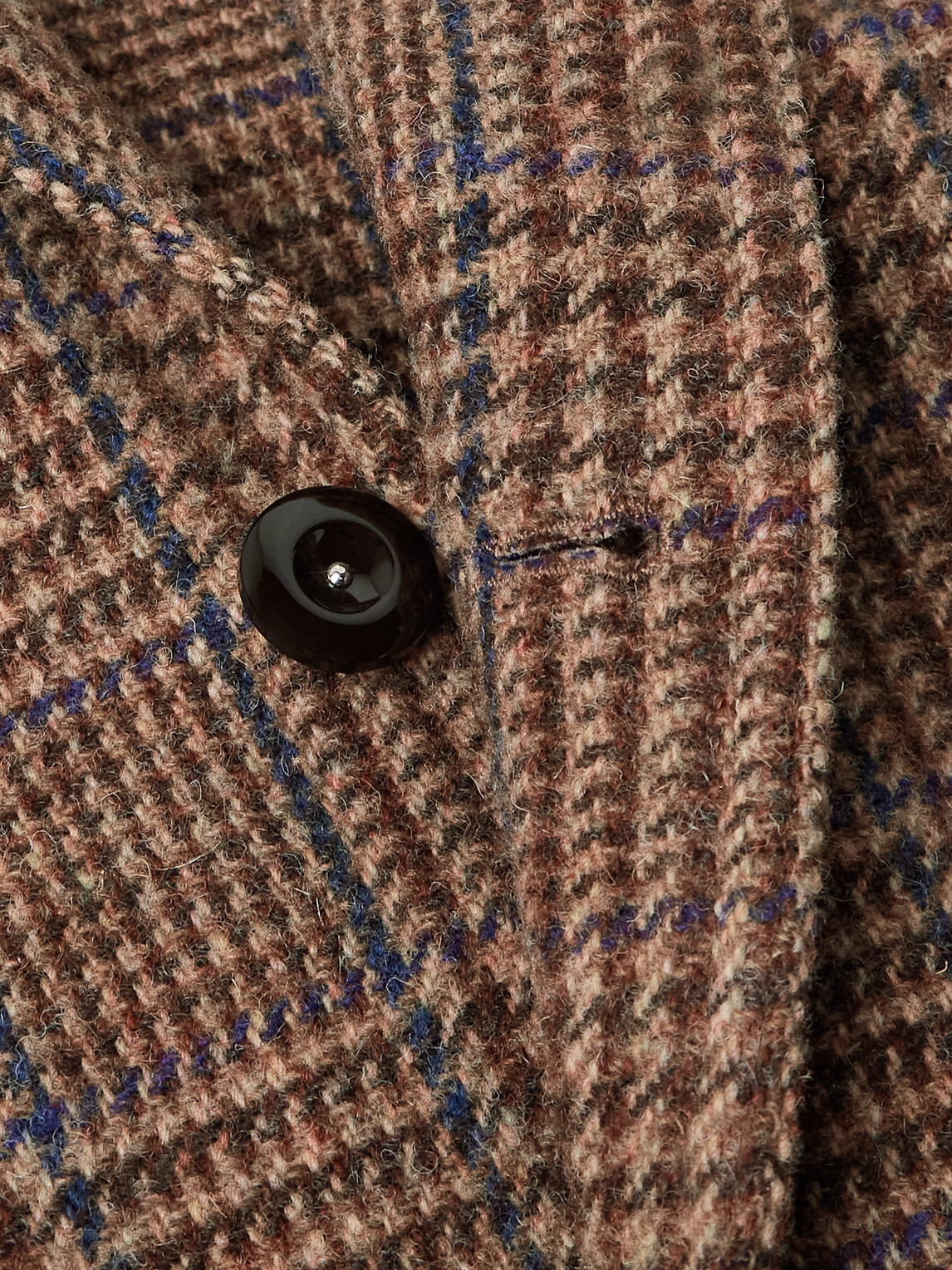 Drake's Mk. Vii Games Unstructured Prince Of Wales Checked Virgin Wool Blazer In Brown