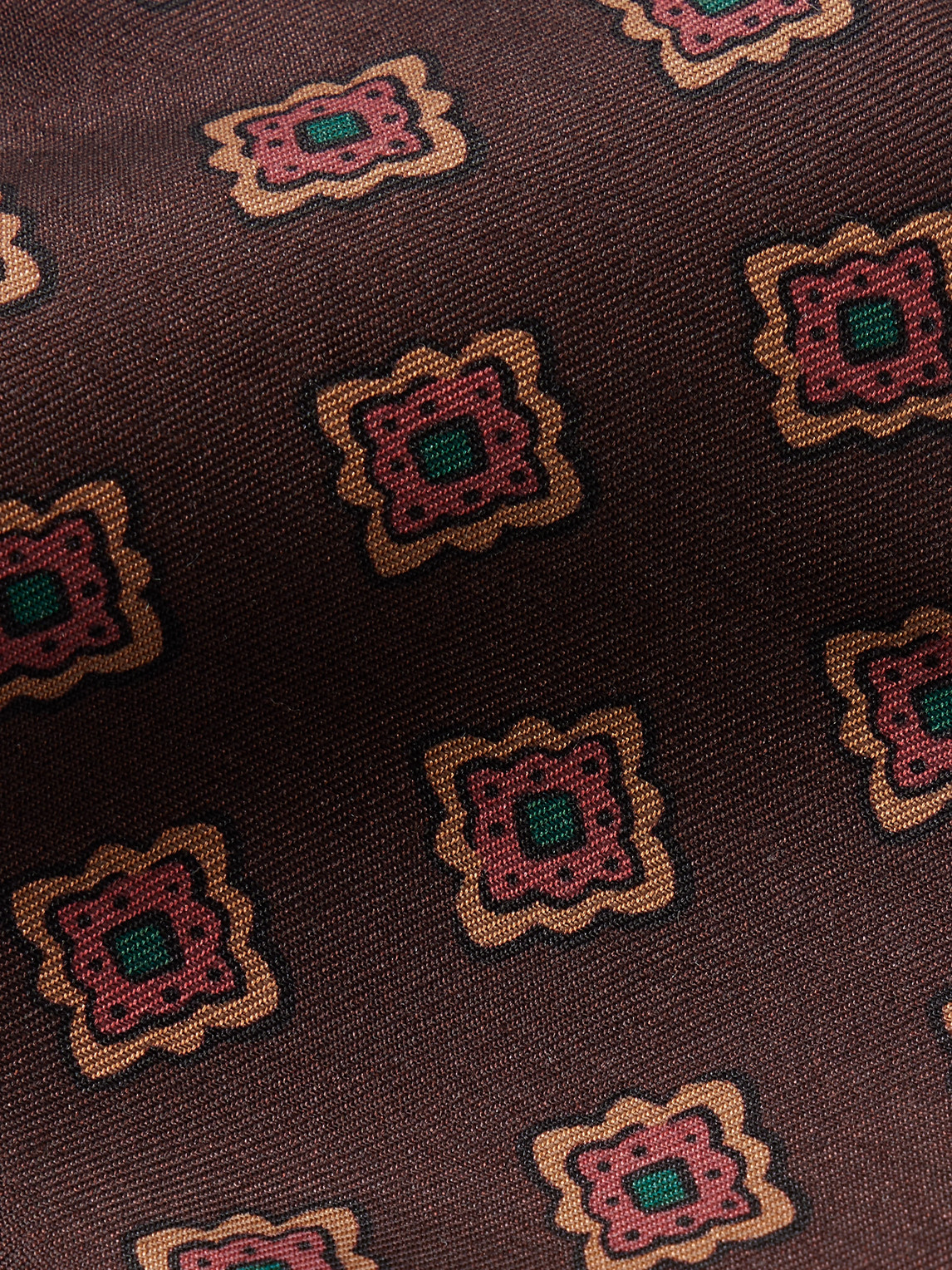 Drake's 8cm Floral-print Wool And Silk-blend Tie In Brown