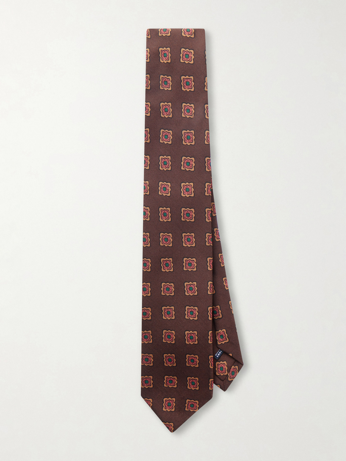 Drake's 8cm Floral-print Wool And Silk-blend Tie In Brown