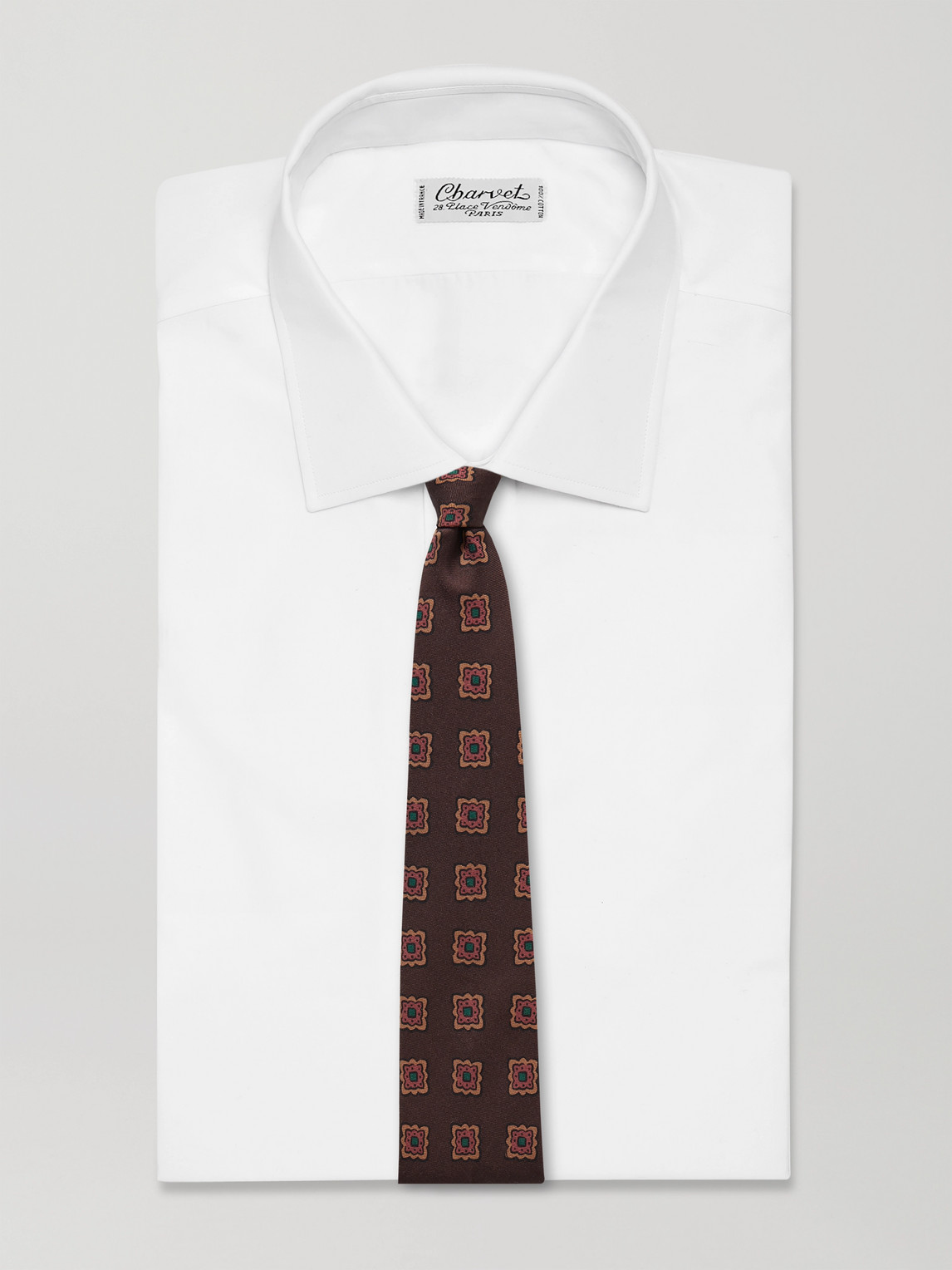 Drake's 8cm Floral-print Wool And Silk-blend Tie In Brown