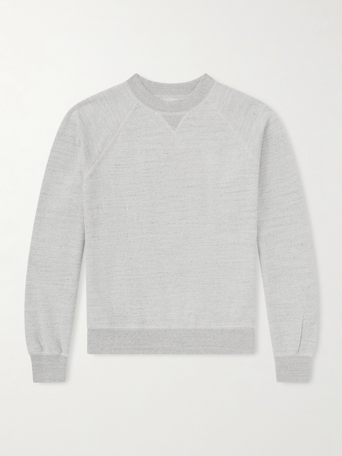 Drake's Logo-embroidered Cotton-jersey Sweatshirt In Gray