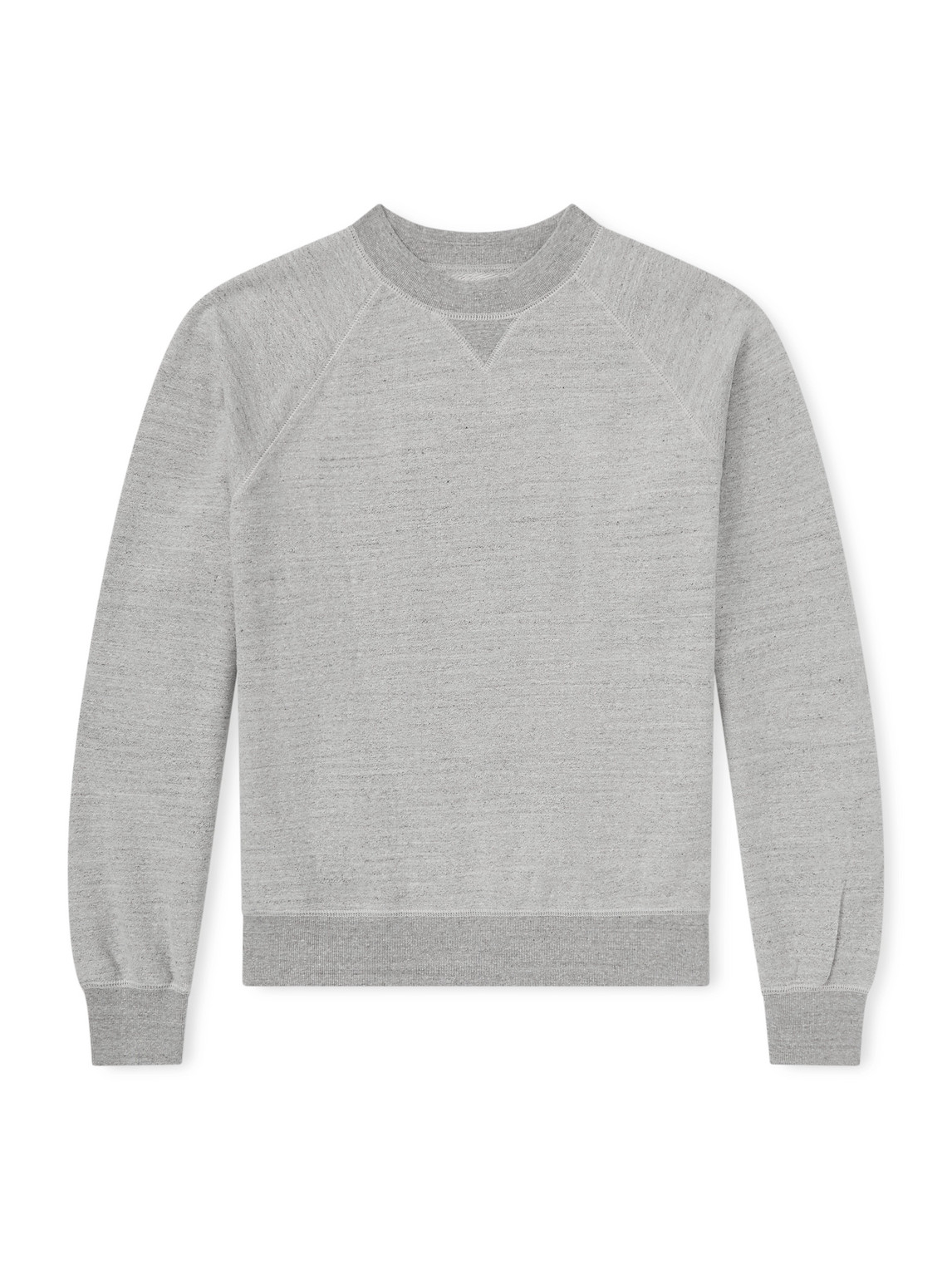 Drake's Logo-embroidered Cotton-jersey Sweatshirt In Gray