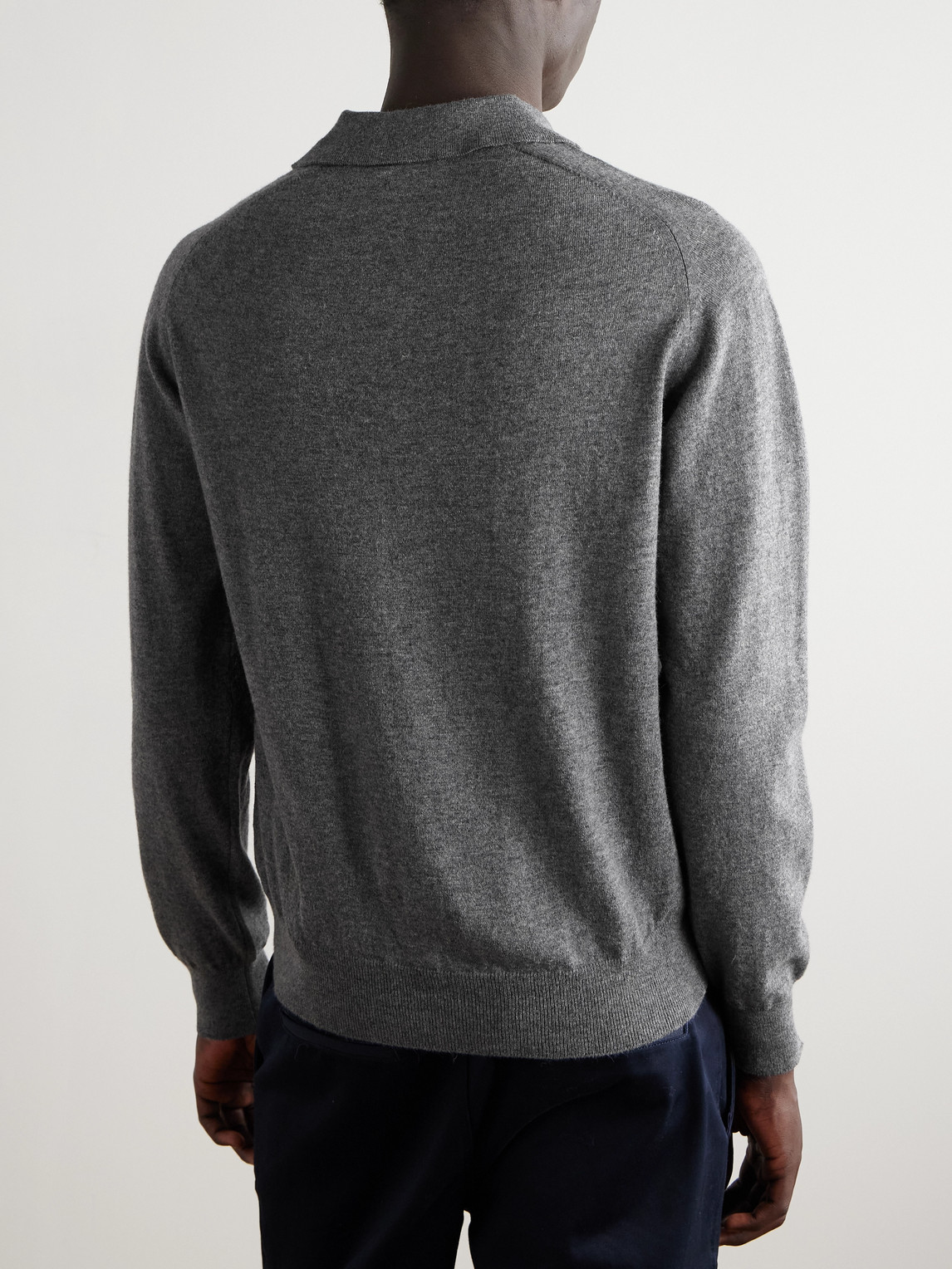  Drake's - Wool And Alpaca-blend Polo Shirt - Men - Gray - S 