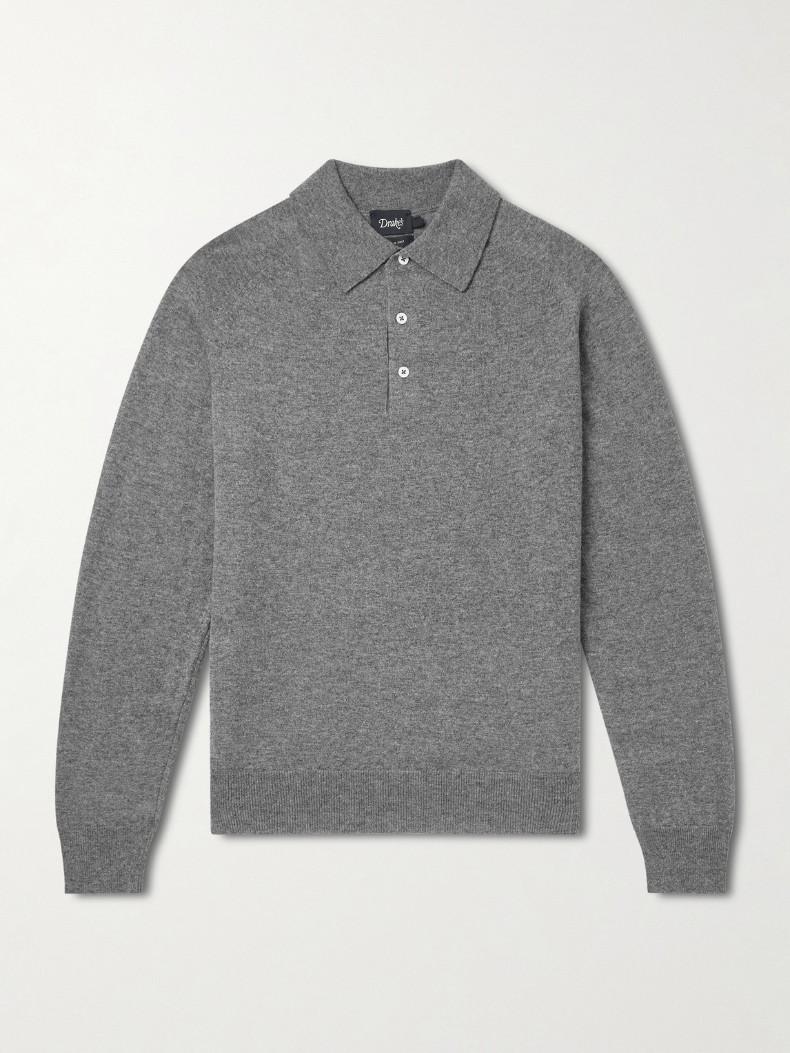 Drake's Wool And Alpaca-blend Polo Shirt In Gray