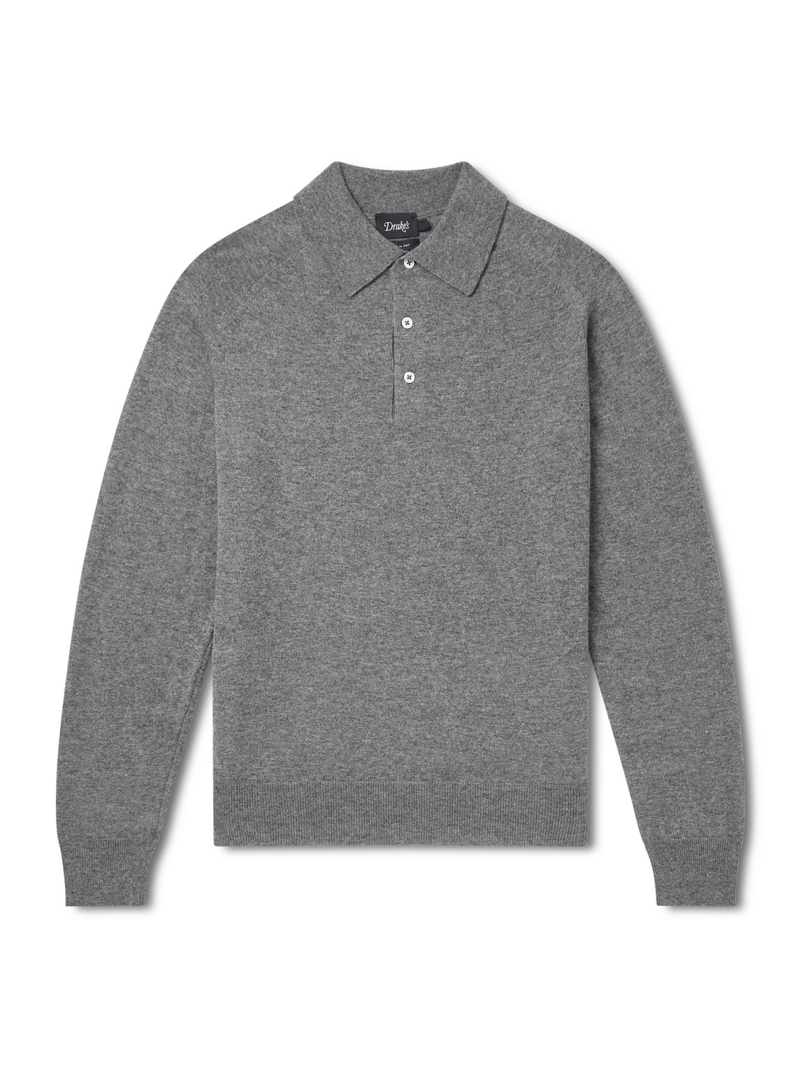 Drake's Wool And Alpaca-blend Polo Shirt In Gray