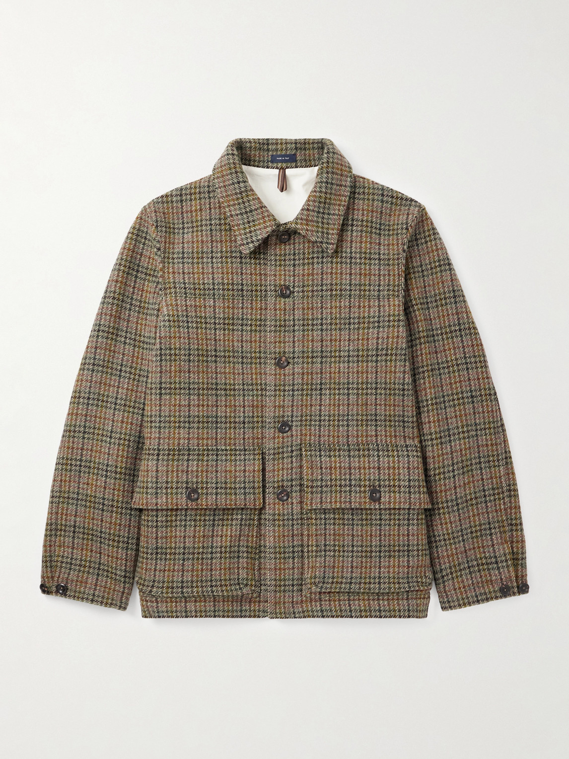 Drake's Checked Wool-tweed Jacket In Multi