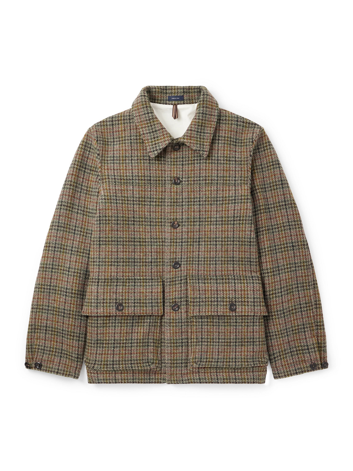 Drake's Checked Wool-tweed Jacket In Multi