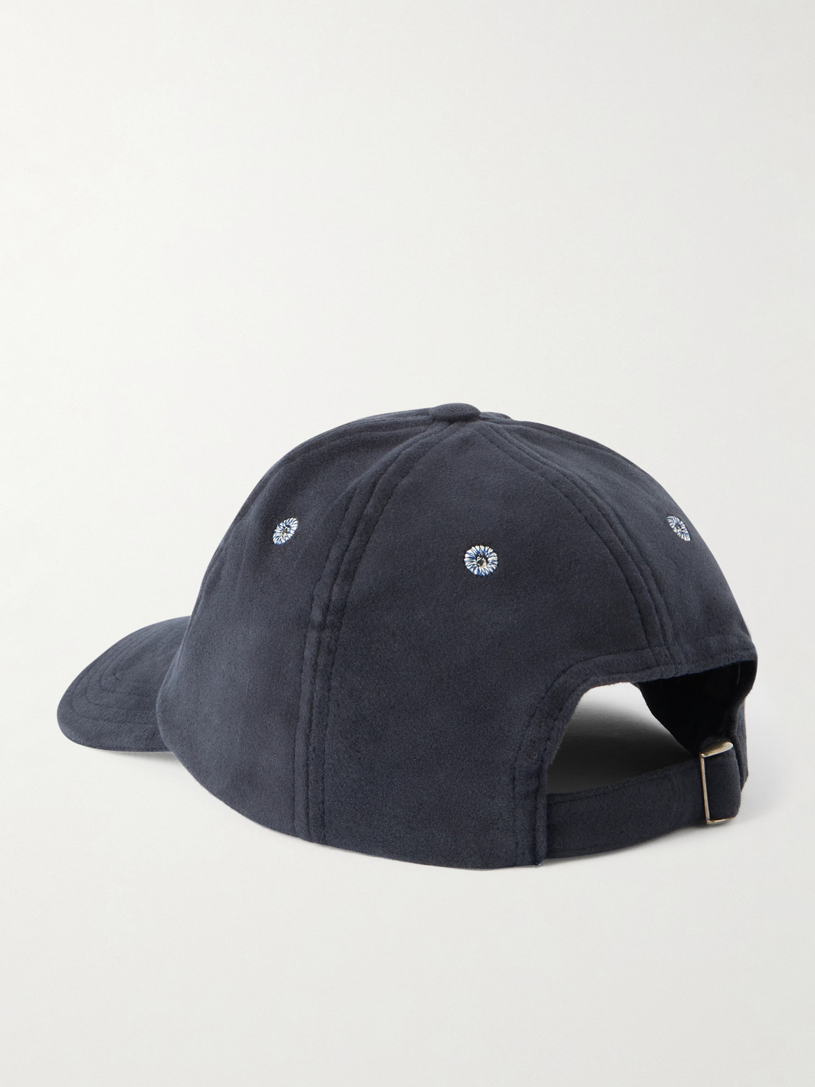 Drake's Appliquéd Cotton-moleskin Baseball Cap In Blue