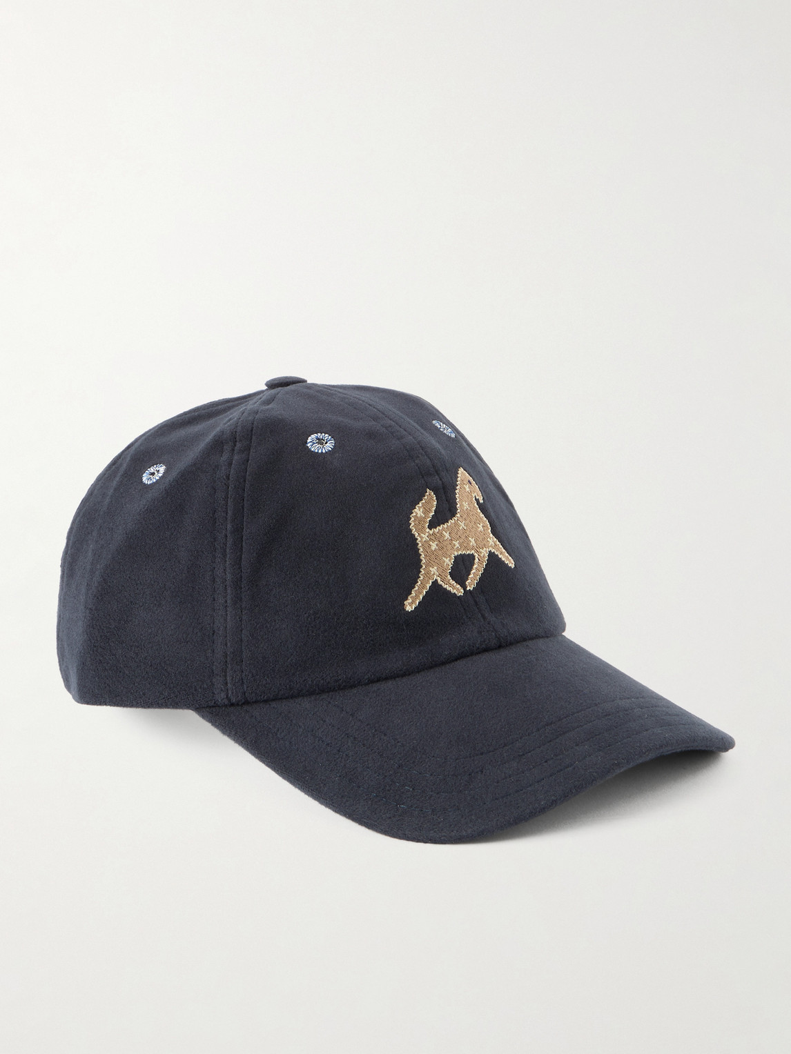 Drake's Appliquéd Cotton-moleskin Baseball Cap In Animal Print
