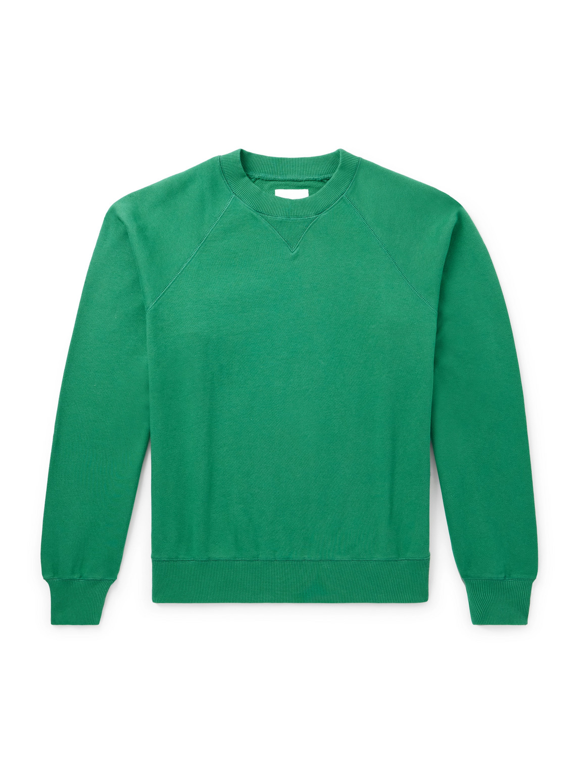 Drake's Cotton And Cashmere-blend Jersey Sweatshirt In Green