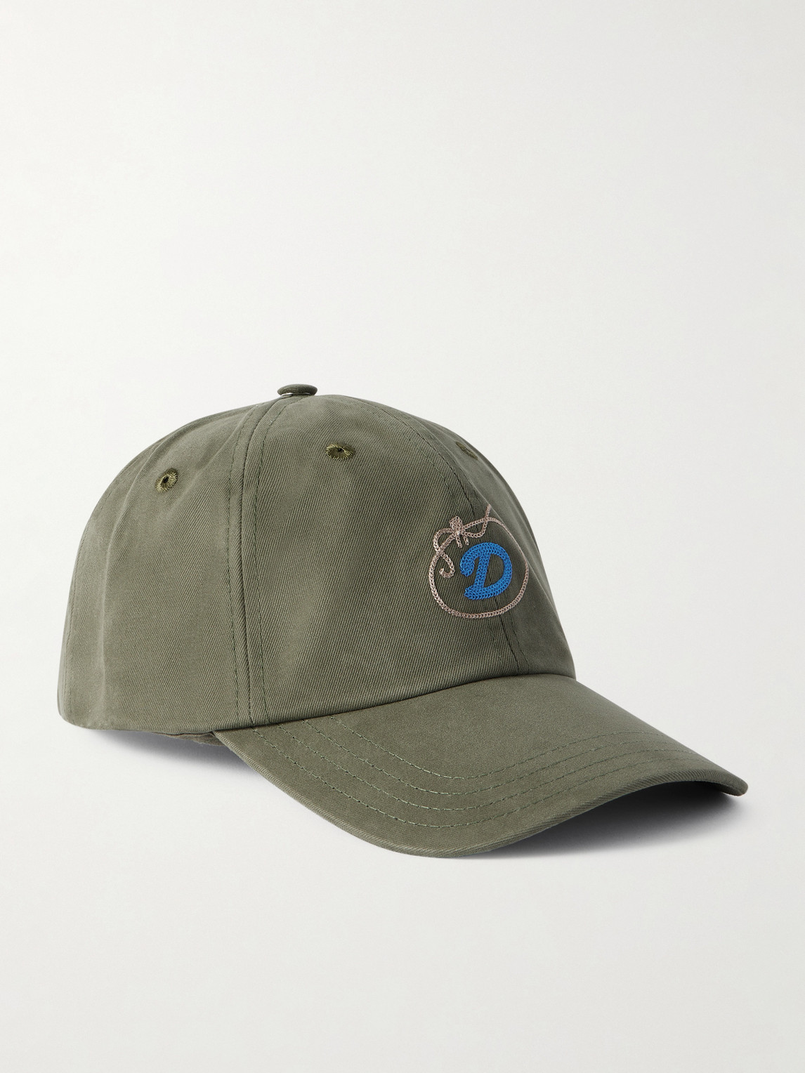 Drake's D Lasso Logo-Embroidered Cotton-Twill Cap - Men