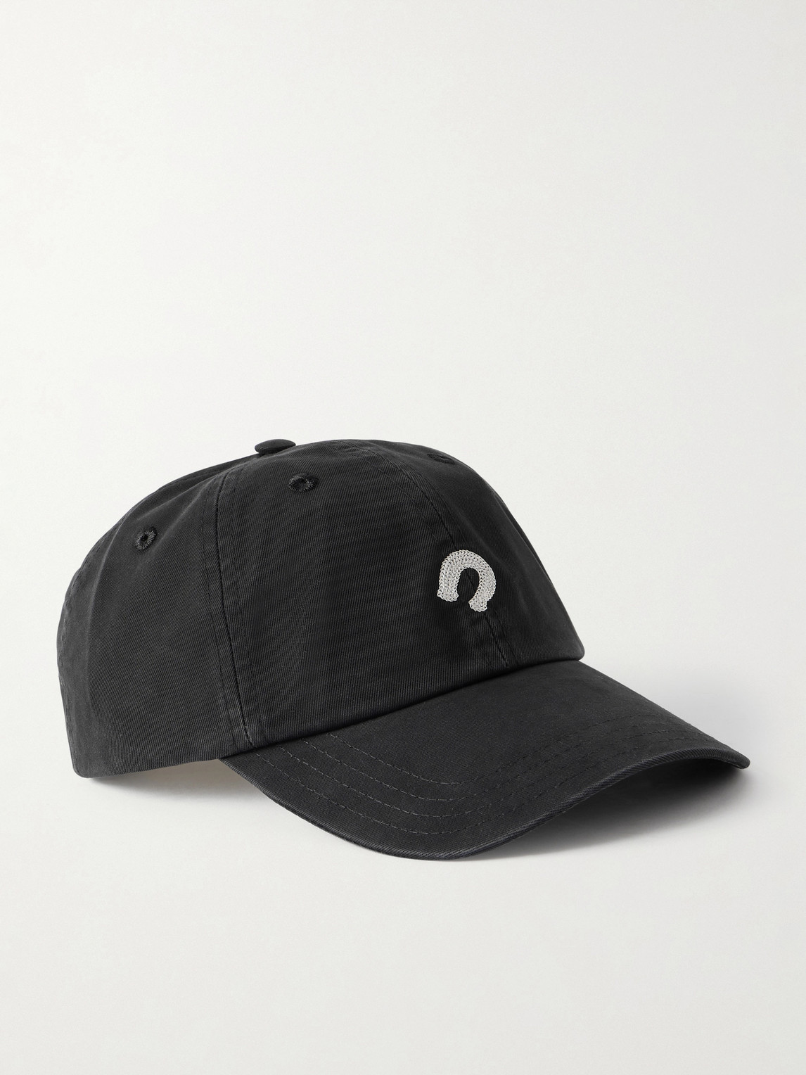 Drake's Logo-embroidered Cotton-twill Baseball Cap In Black