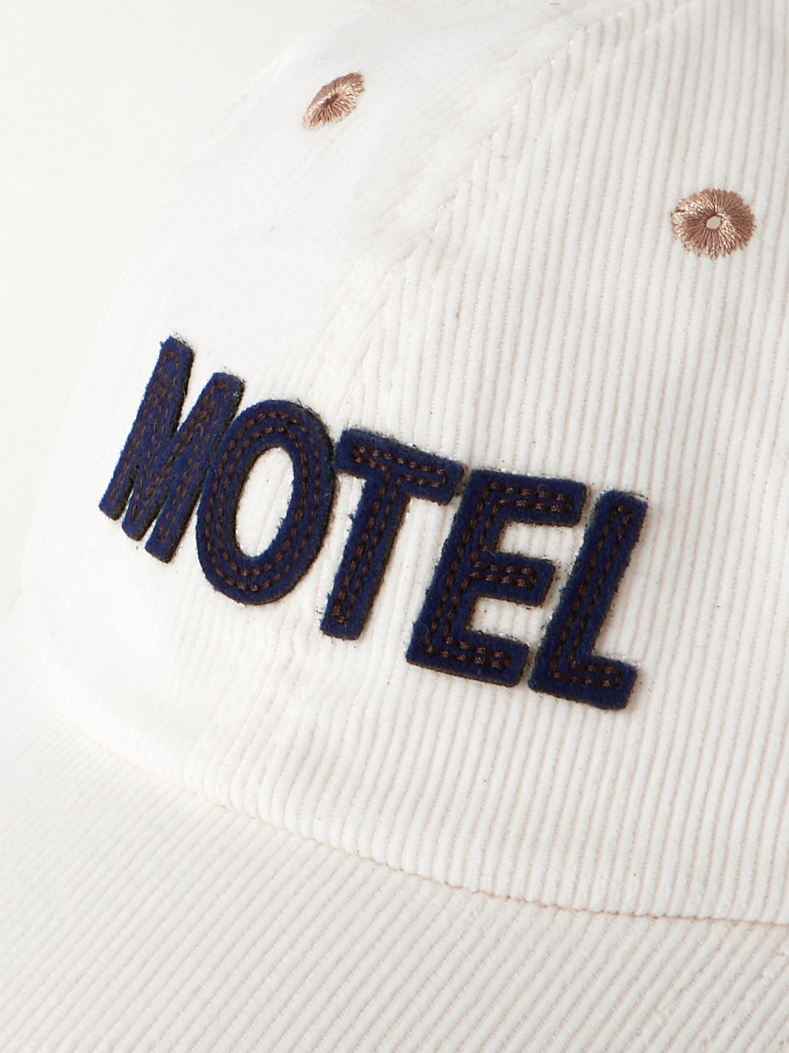 Drake's Motel Appliquéd Cotton-corduroy Baseball Cap In Neutral