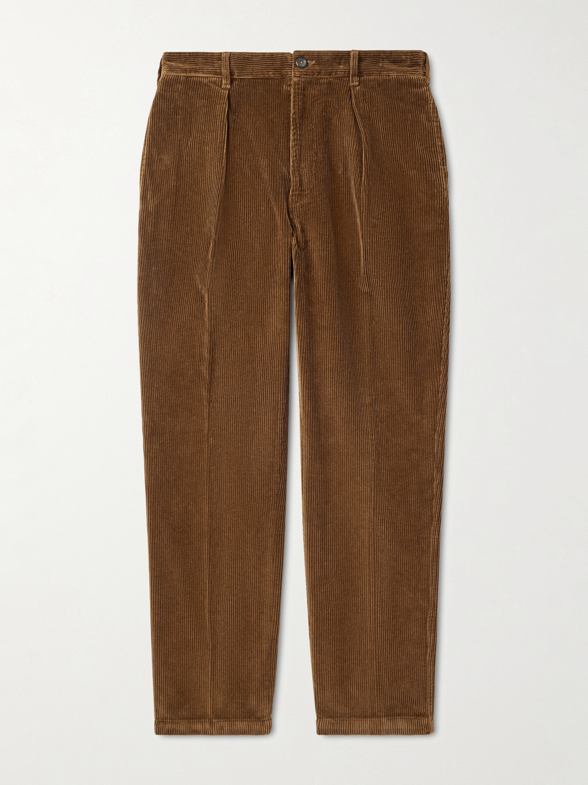 Drake's Straight-leg Cotton-corduroy Trousers In Brown