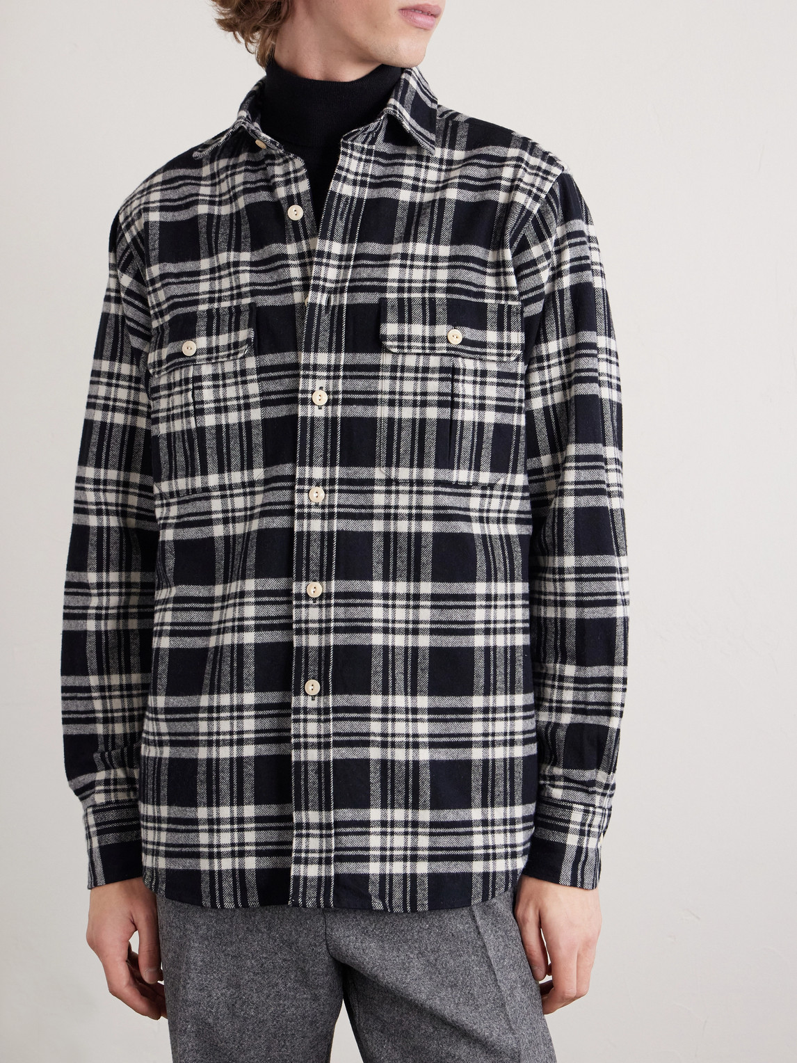 Cotton-Flannel Shirt Checked