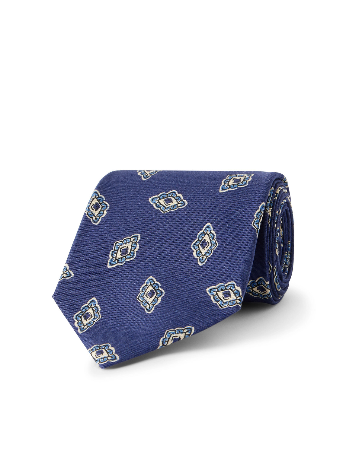 Drake's Silk-habotai Tie In Blue