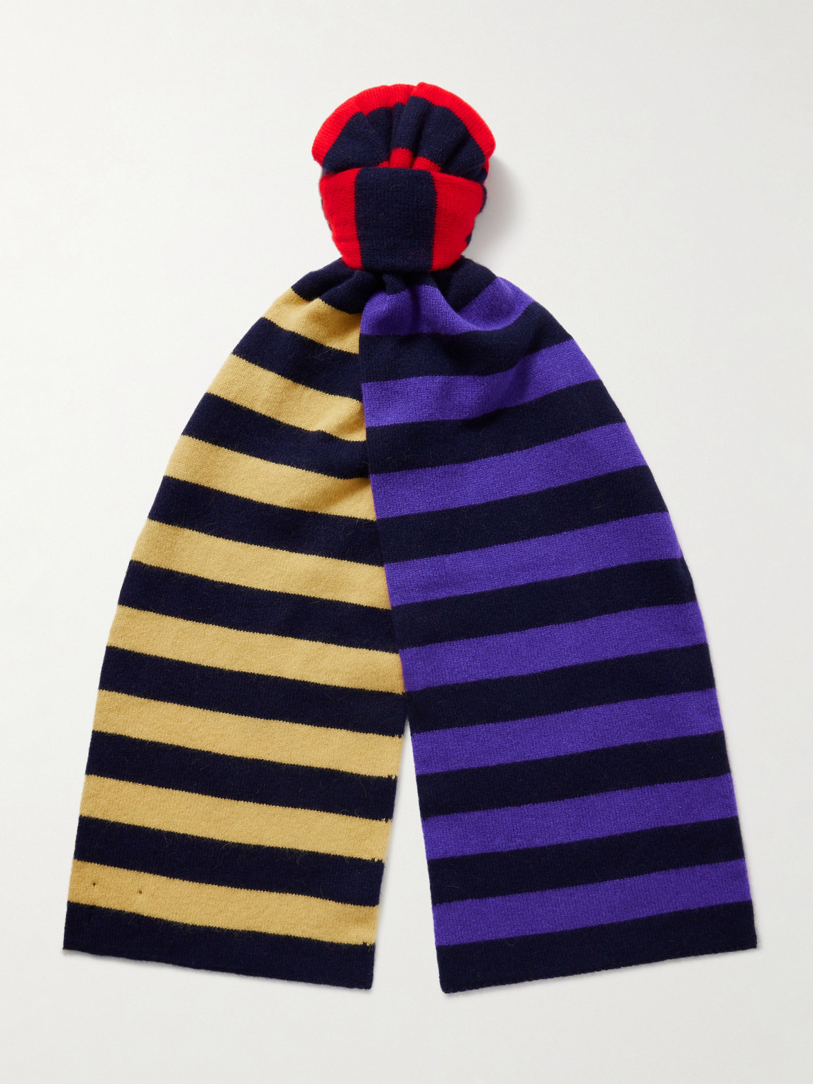 Drake's Striped Wool Scarf In Multi