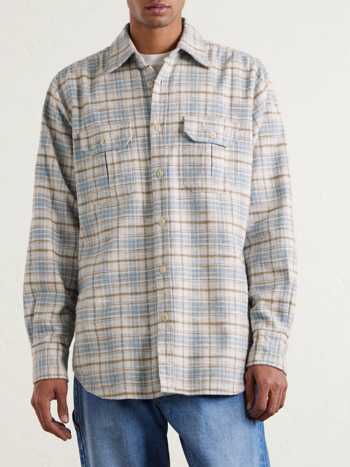  Drake's - Checked Brushed Cotton-flannel Shirt - Men - Multi - S 