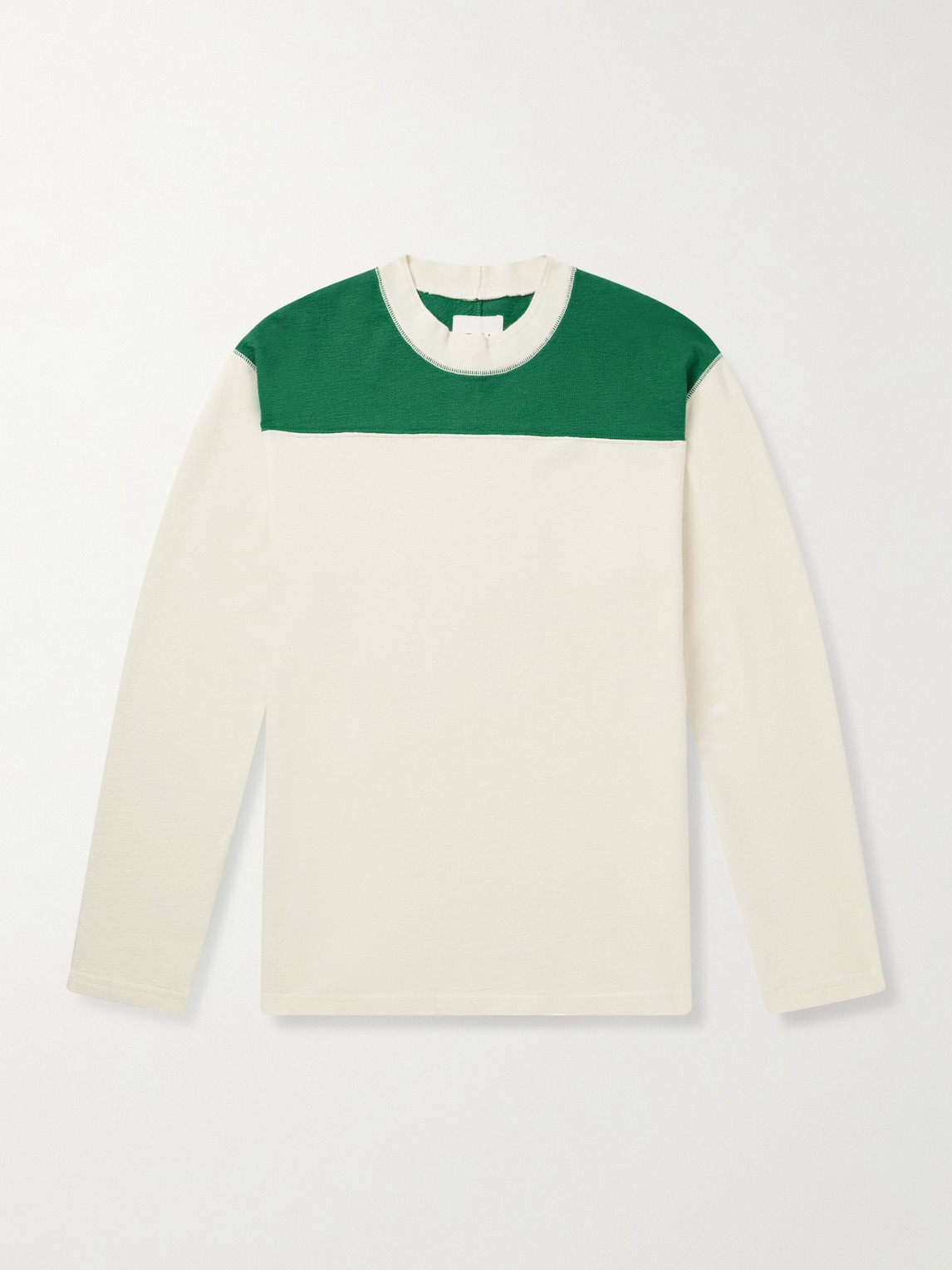 Drake's Two-tone Cotton-jersey T-shirt In Multi