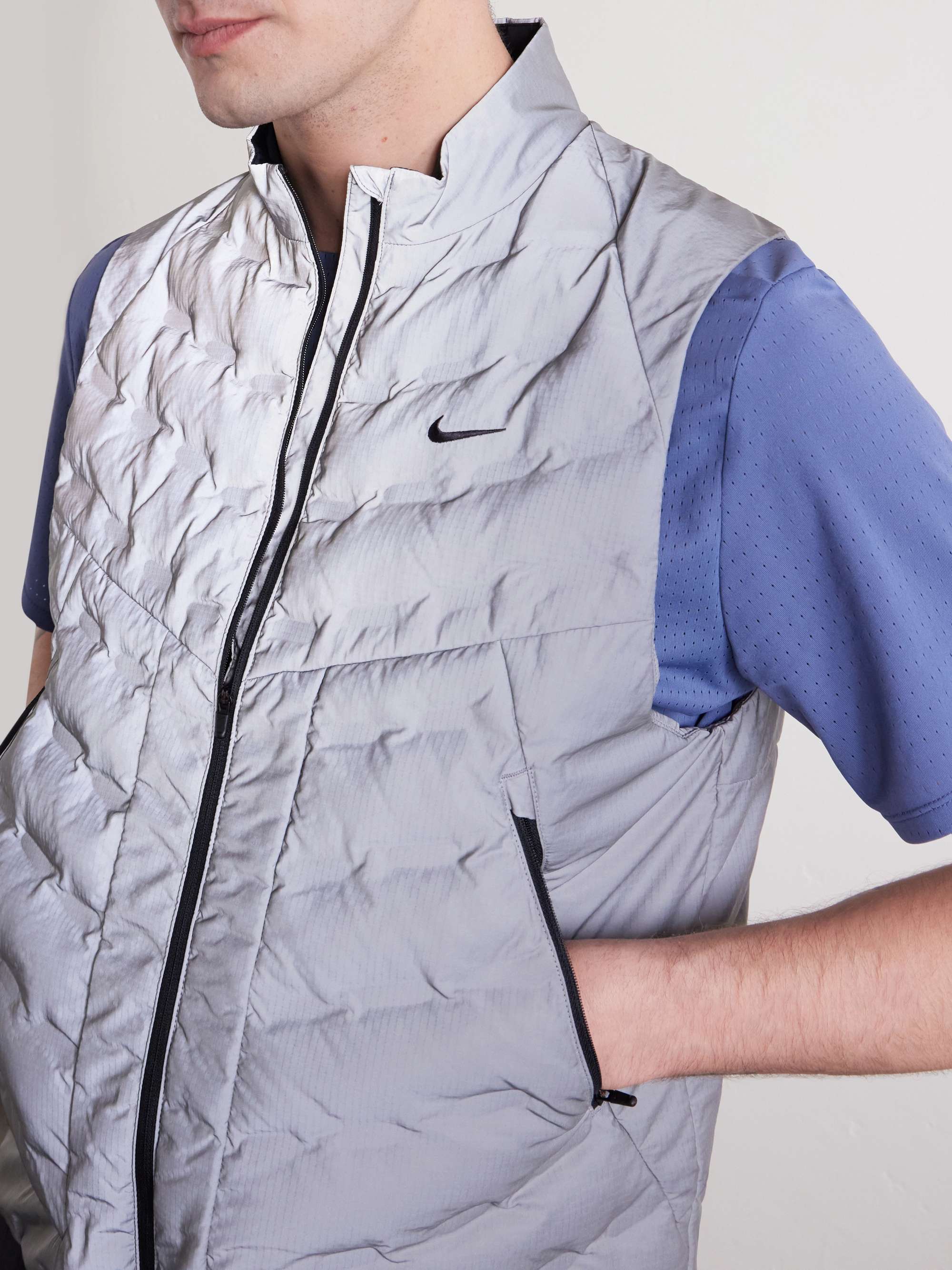 NIKE RUNNING Logo-Embroidered Quilted Shell Gilet for Men | MR PORTER