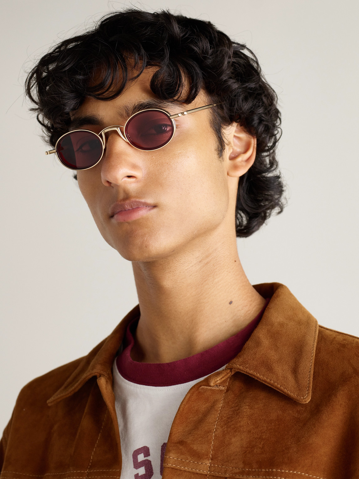 Jacques Marie Mage Varda Oval-frame Gold-tone And Acetate Sunglasses In Gold