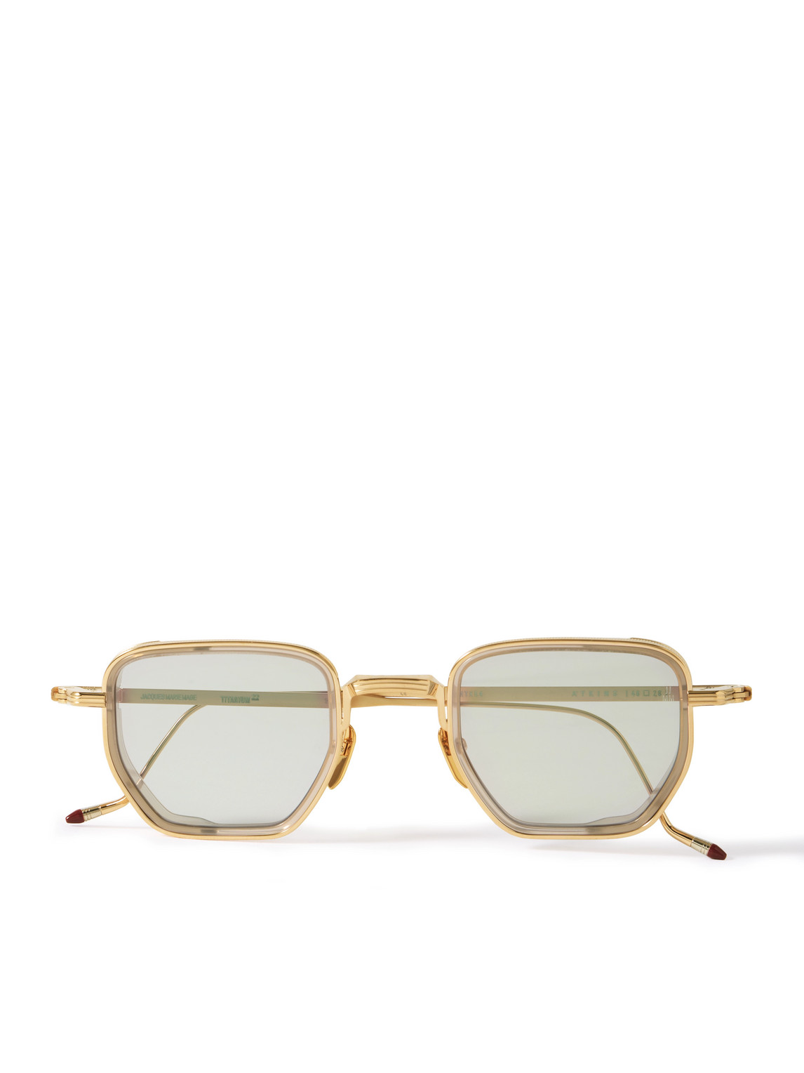 Atkins D-Frame Gold and Silver-Tone Beta Titanium Sunglasses