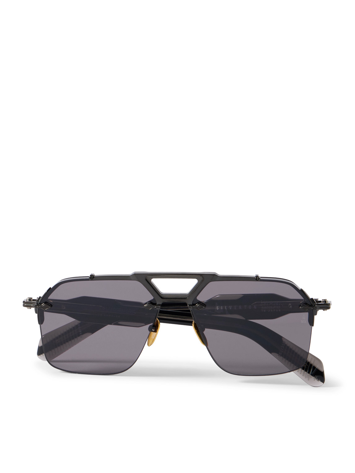 Jacques Marie Mage Silverton Aviator-style Acetate And Silver-tone Sunglasses In Black