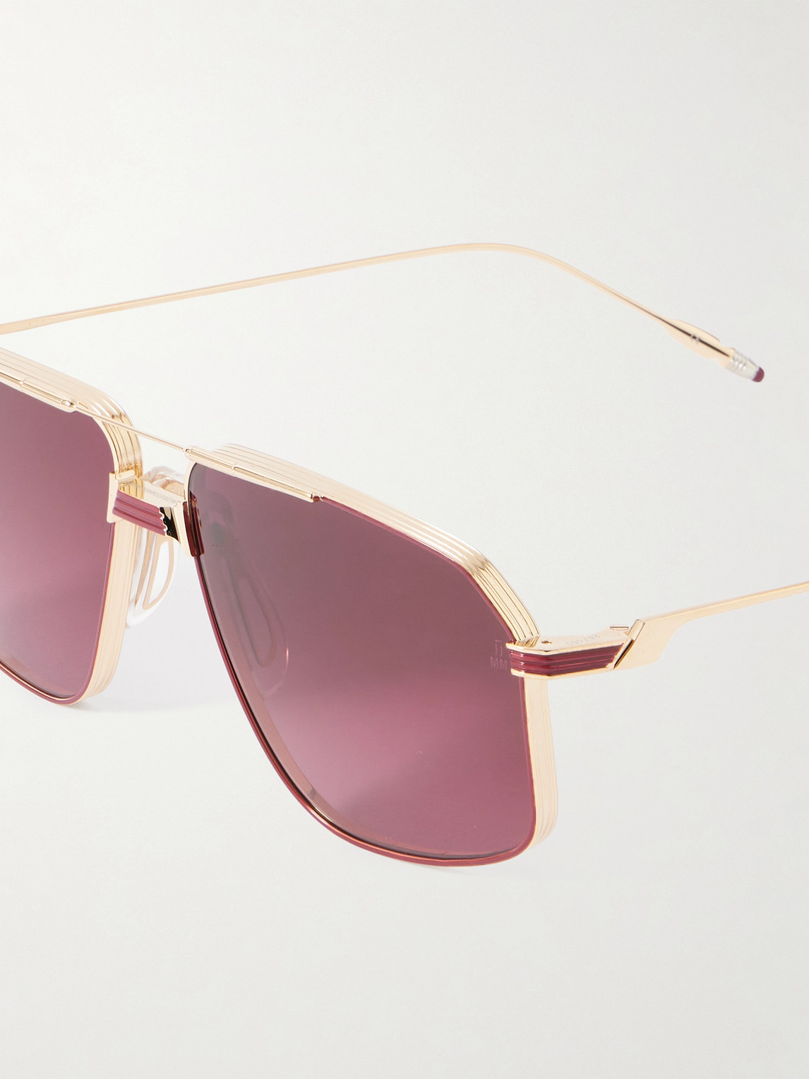 Jacques Marie Mage Jagger Aviator-style Gold-tone Beta Titanium Sunglasses In Pink