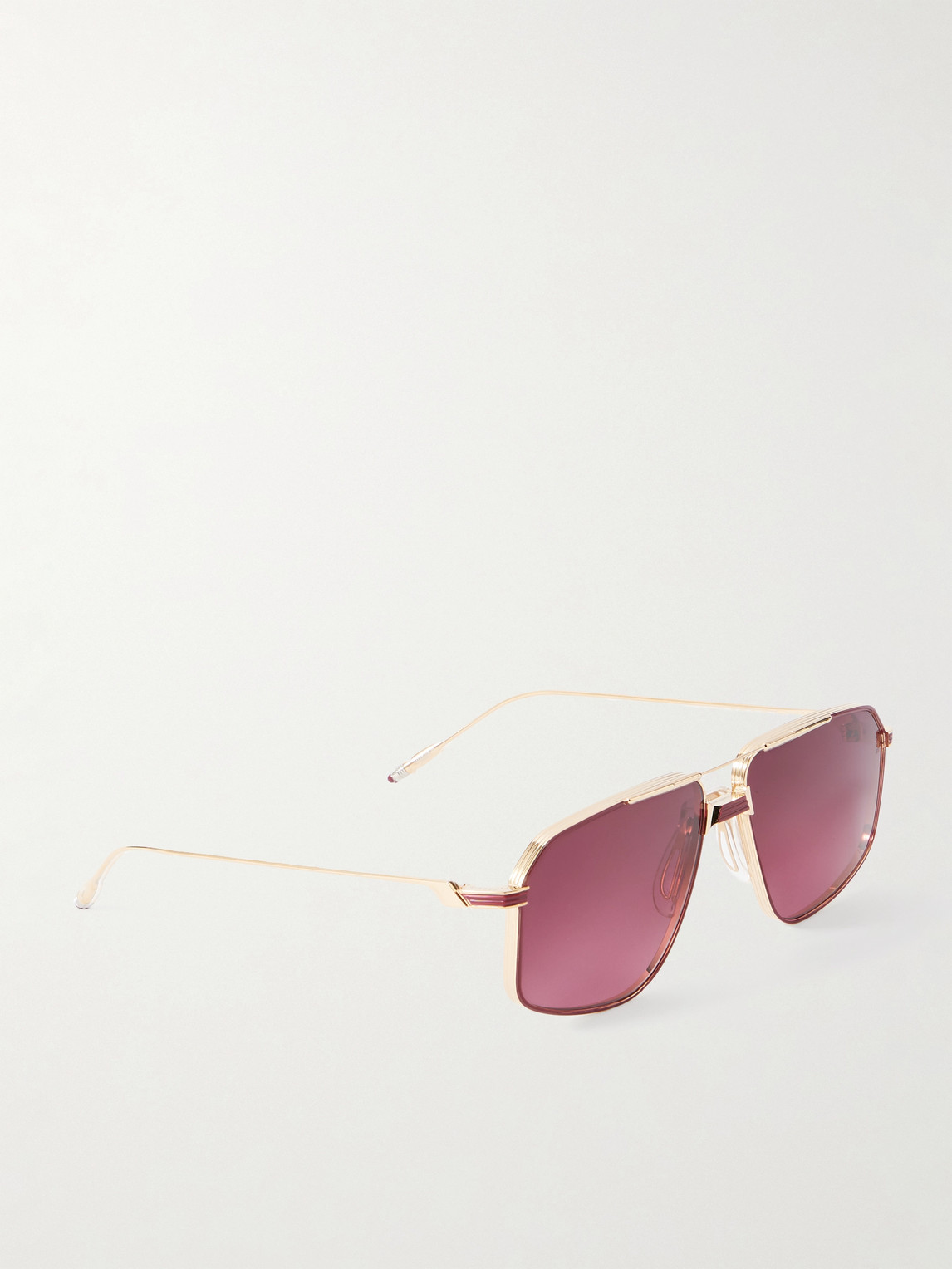 Jacques Marie Mage Jagger Aviator-style Gold-tone Beta Titanium Sunglasses In Pink