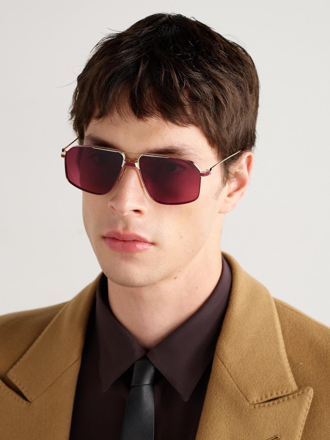 Jacques Marie Mage Jagger Aviator-style Gold-tone Beta Titanium Sunglasses In Pink