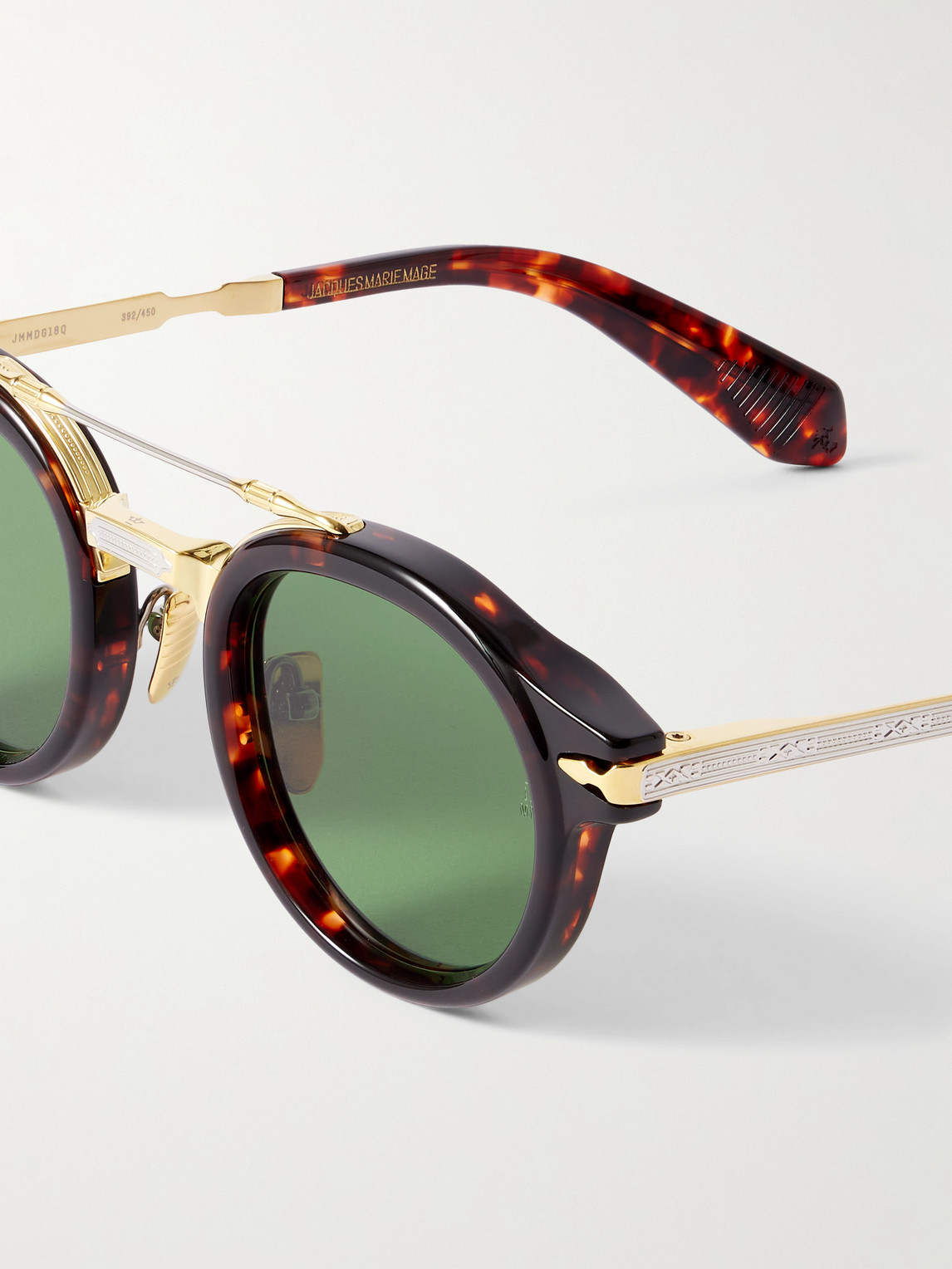 Jacques Marie Mage Delage Round-frame Tortoiseshell Acetate And Gold-tone Sunglasses In Brown
