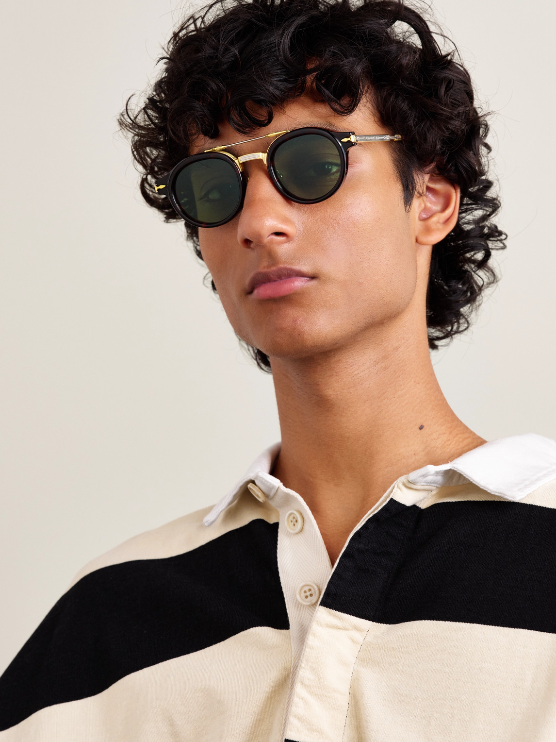 Jacques Marie Mage Delage Round-frame Tortoiseshell Acetate And Gold-tone Sunglasses In Brown