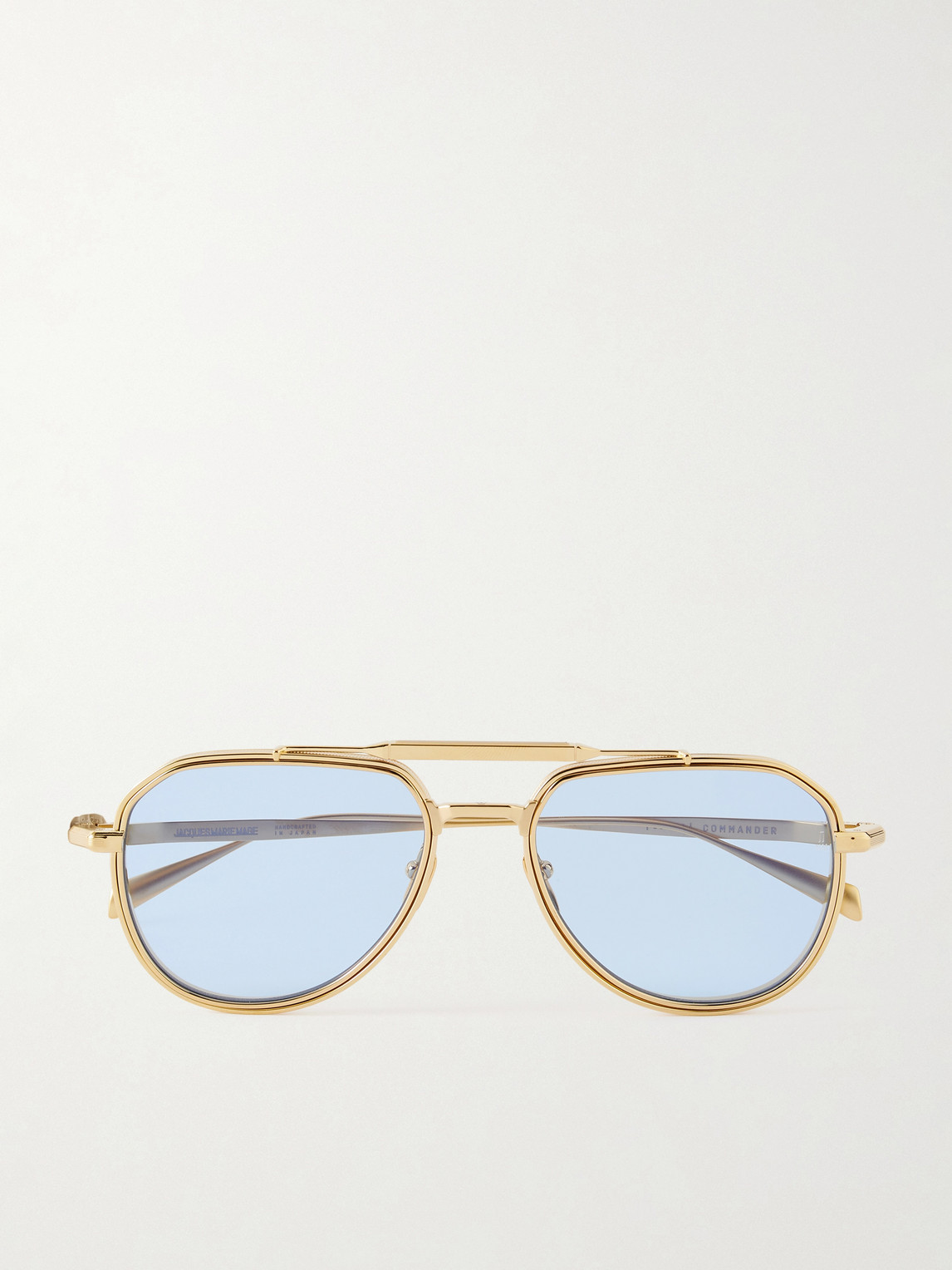 Jacques Marie Mage – Commander Aviator-Style Gold-Tone Sunglasses