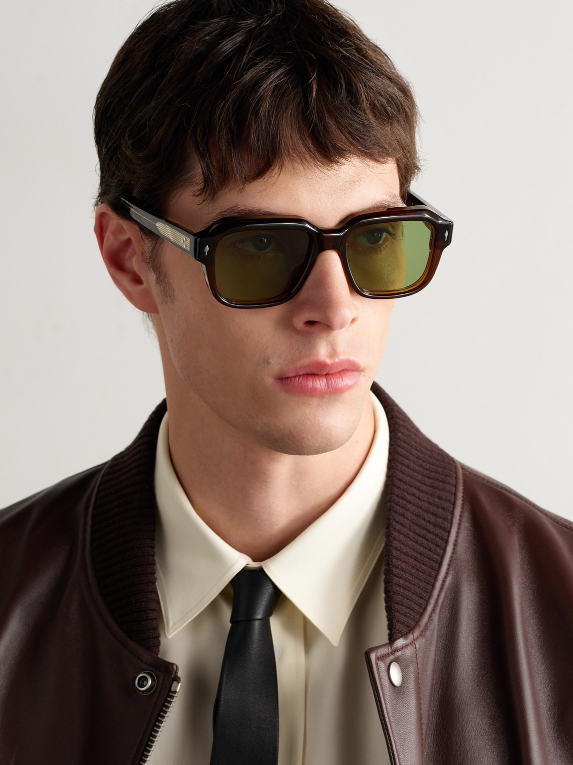 Jacques Marie Mage Vivienne Square-frame Acetate Sunglasses In Brown